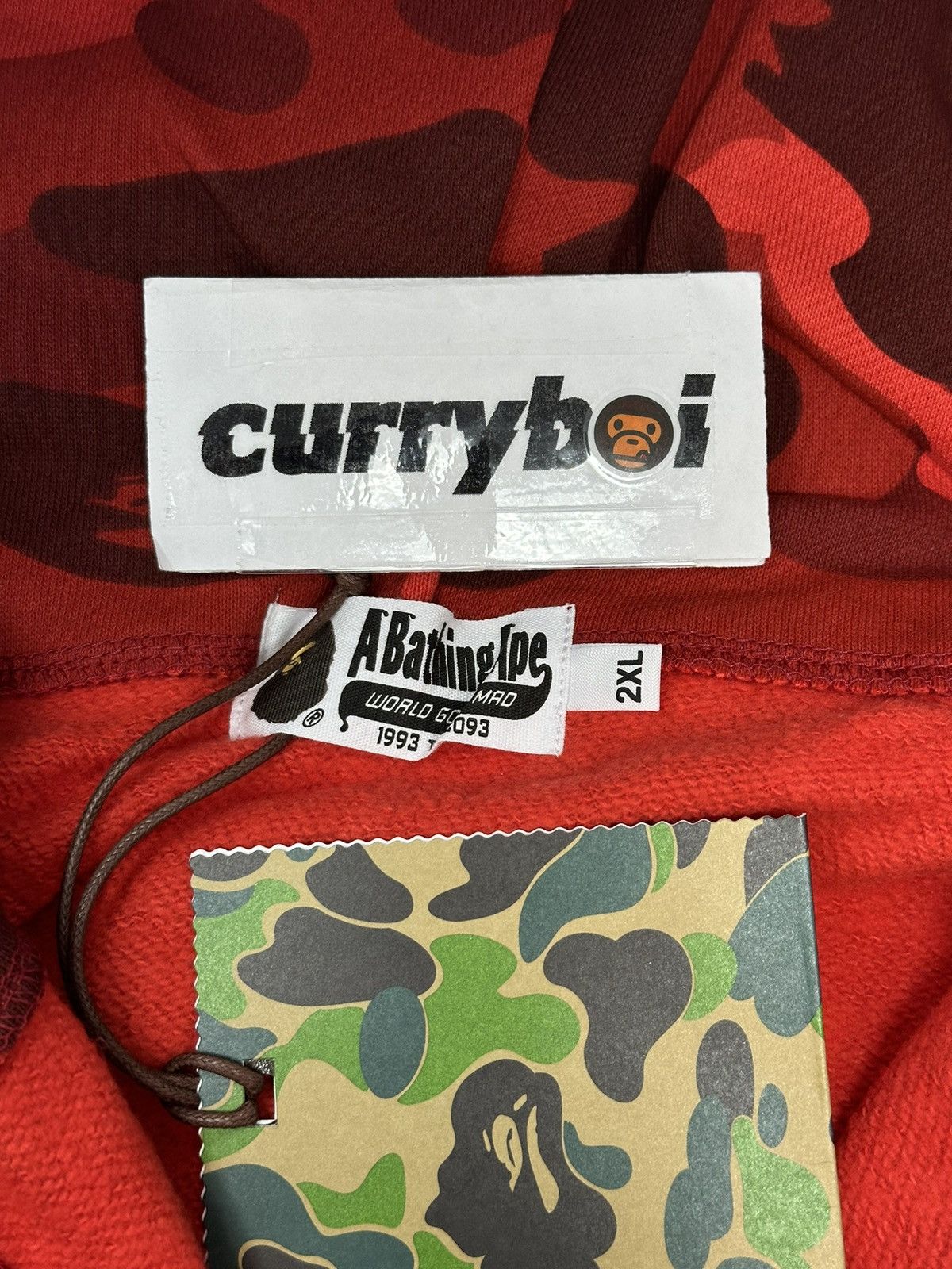 Bape BAPE Color Camo Shark Full Zip Hoodie Red Size US XXL / EU 58 / 5 - 7 Thumbnail