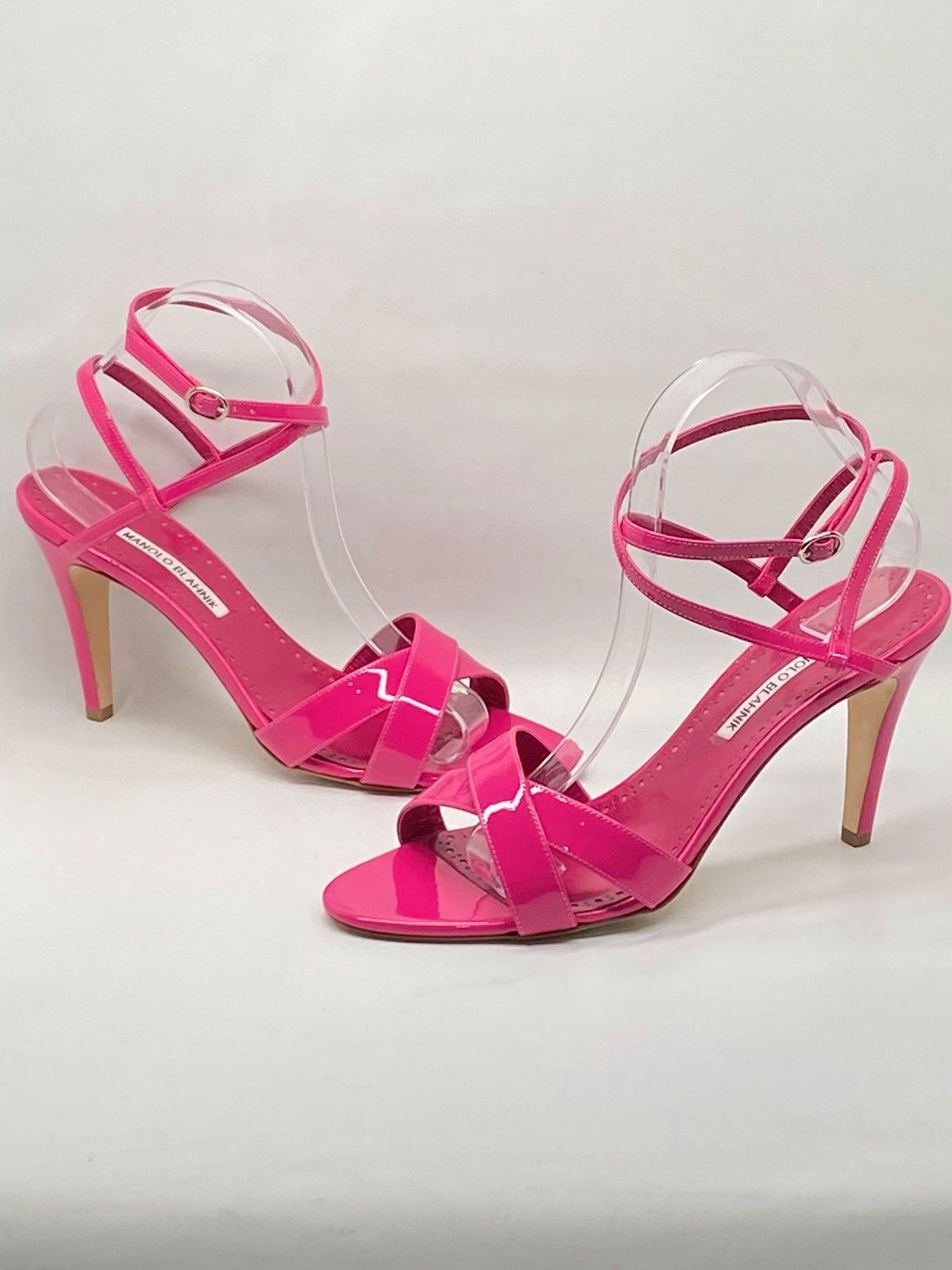 Manolo Blahnik Manolo Blahnik Patent Leather Ankle-Wrap Sandals size 41 Size US 11 / IT 41 - 6 Thumbnail