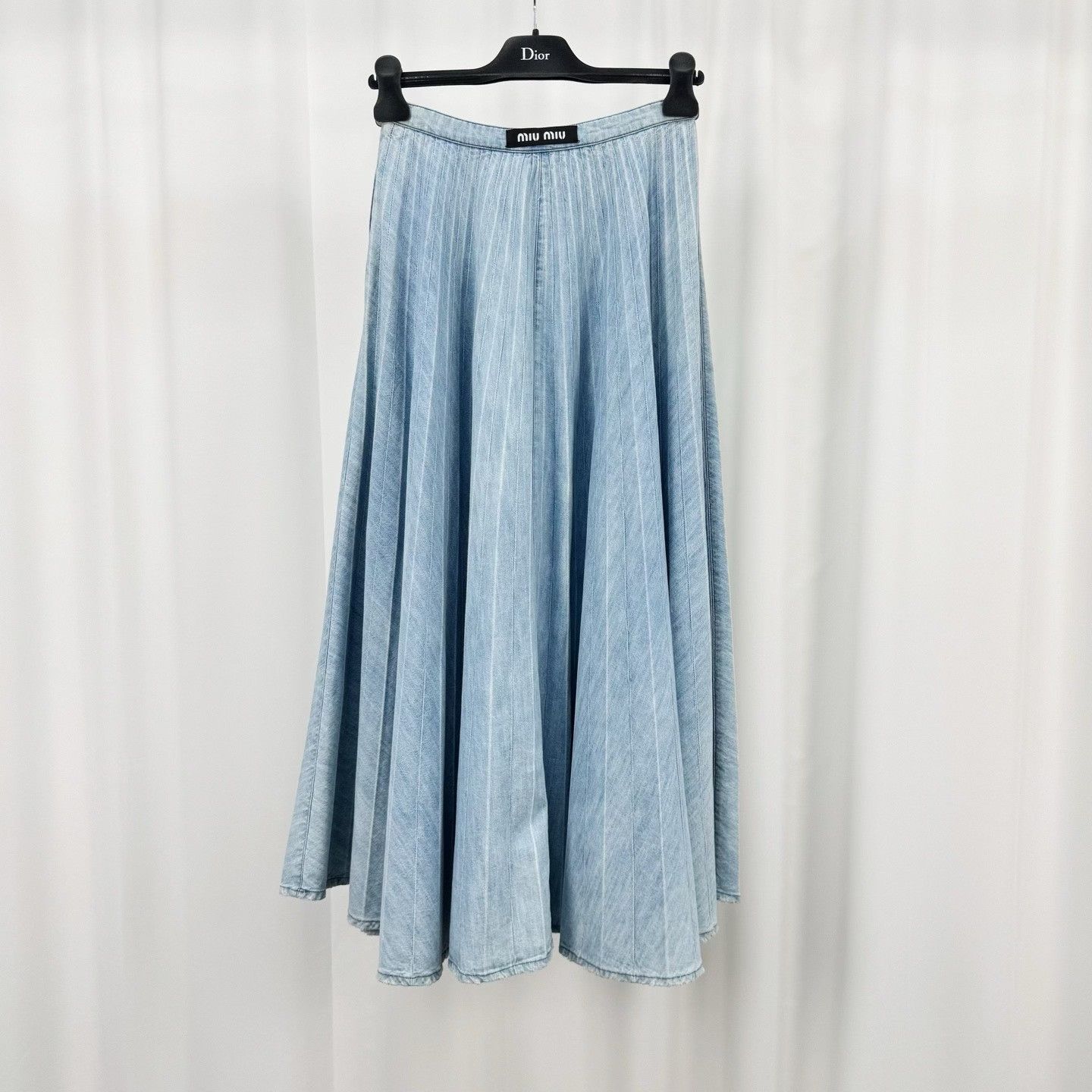 Miu Miu Miu Miu Embroidered Letter Denim Skirt Size 38" / US 16 / IT 52 - 1 Thumbnail