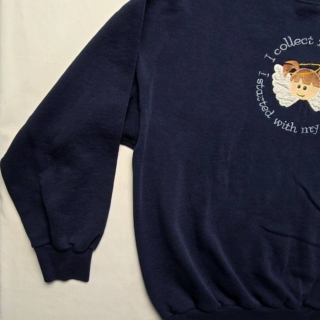 Tultex Vintage Angel Grandkids Sweatshirt Embroidered Blue Grandma Size XL / US 12-14 / IT 48-50 - 6 Thumbnail