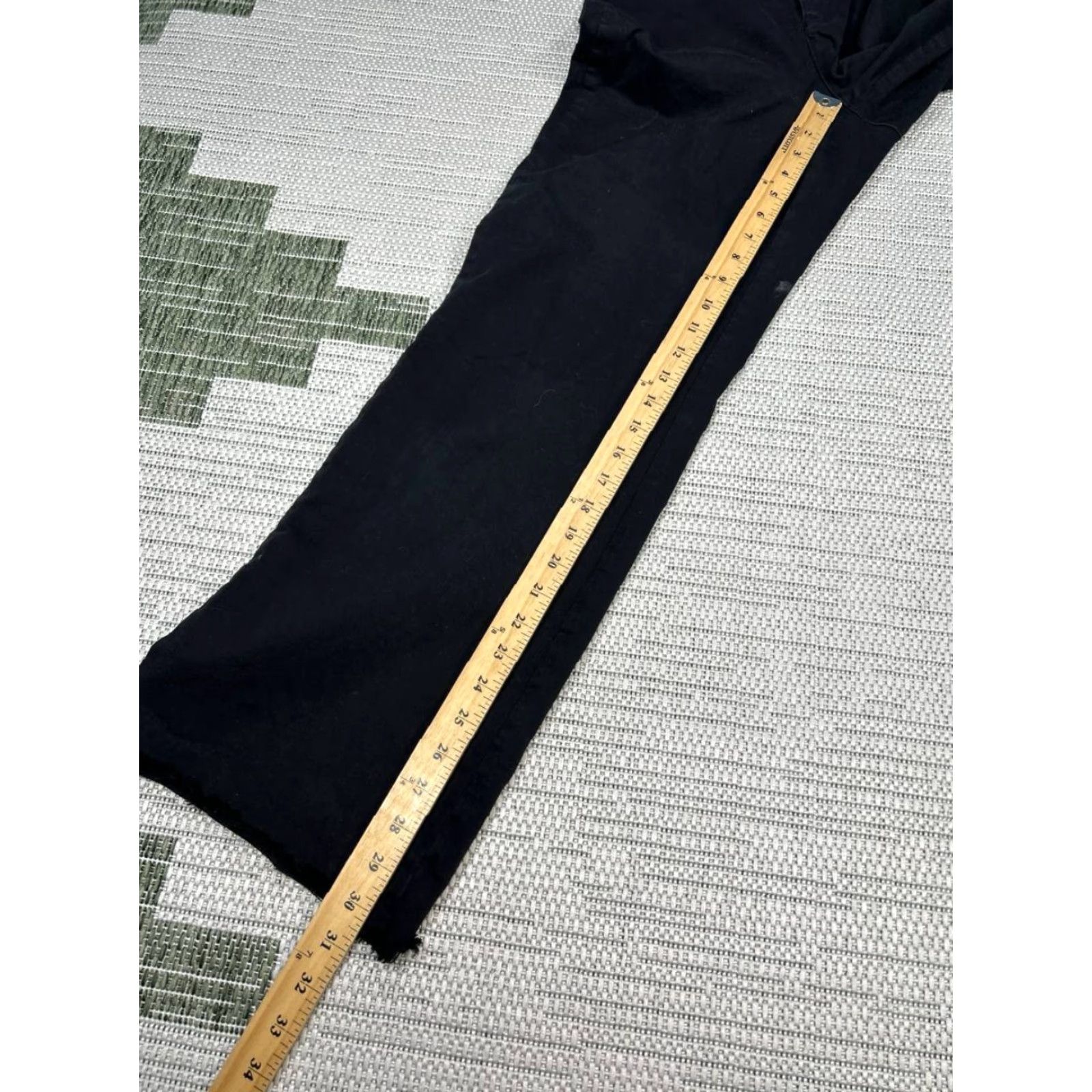 Marine Layer Marine Layer Bridget Full Length Pants 8 Black Cotton Raw Hem Wide Leg Womens Size 30" / US 8 / IT 44 - 3 Thumbnail