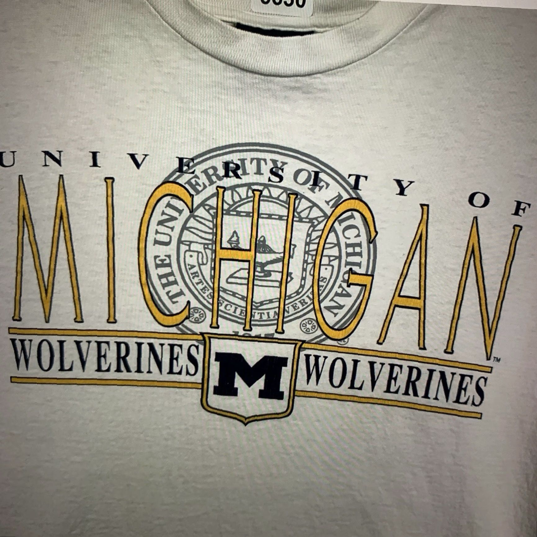 Jansport VINTAGE JanSport University of Michigan Wolverines T-Shirt Mens Large White 90s Retro Sports Cotton Size US L / EU 52-54 / 3 - 3 Thumbnail