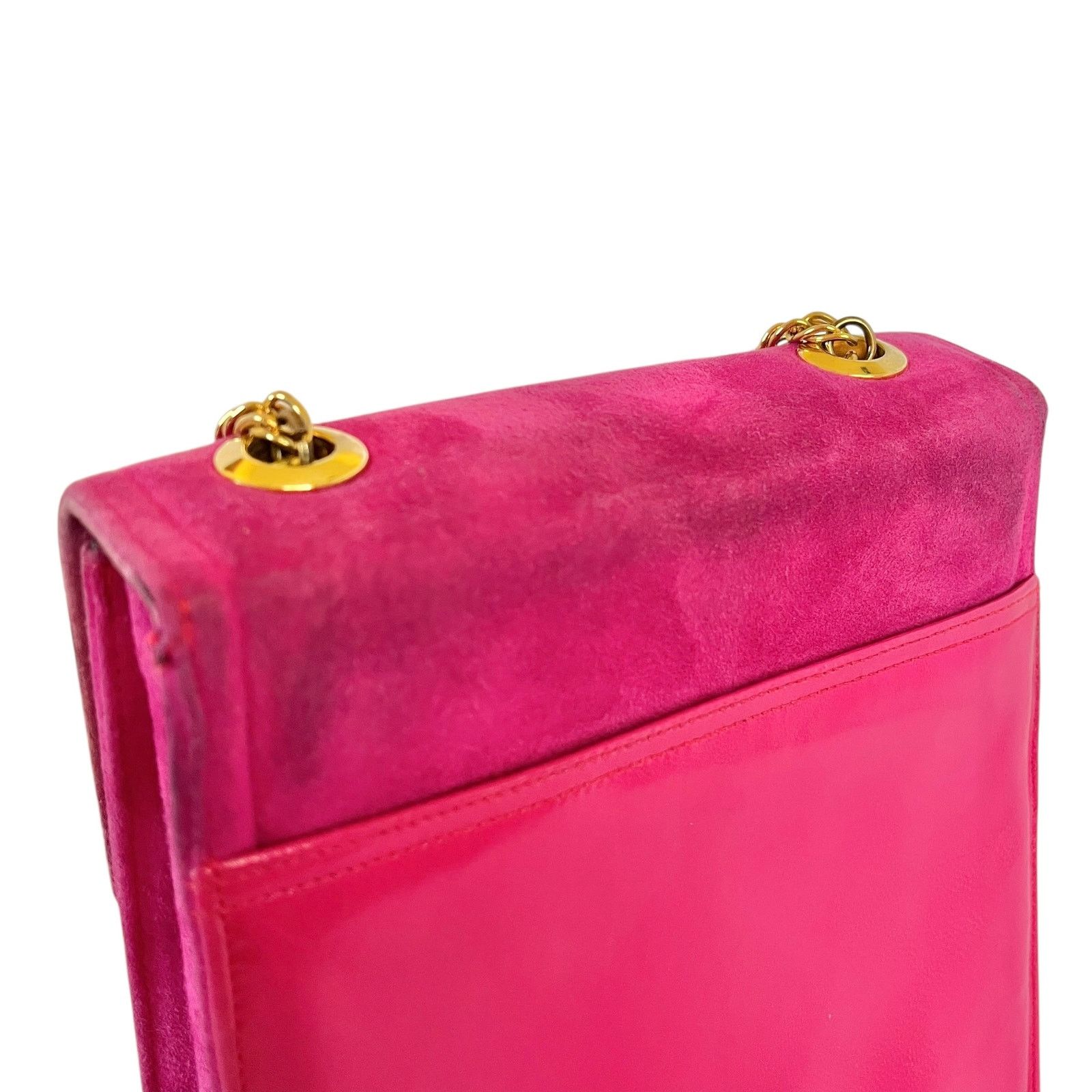 Vintage Vintage Frenchy of California Pink Suede Chain Strap Bag Size ONE SIZE - 9 Thumbnail