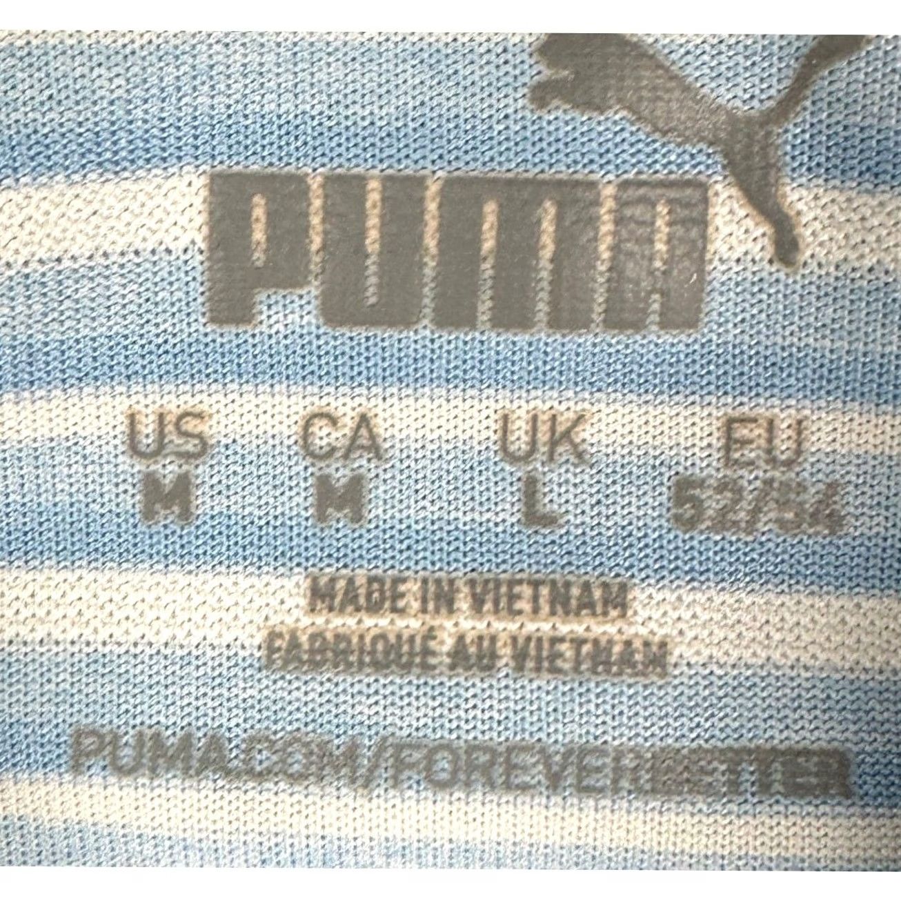 Puma PUMA Polo Shirt Mens M Blue White Golf Striped Performance Athletic Shirt Polo Short Sleeve Breathable Casual Activewear Golf core Size US M / EU 48-50 / 2 - 4 Thumbnail