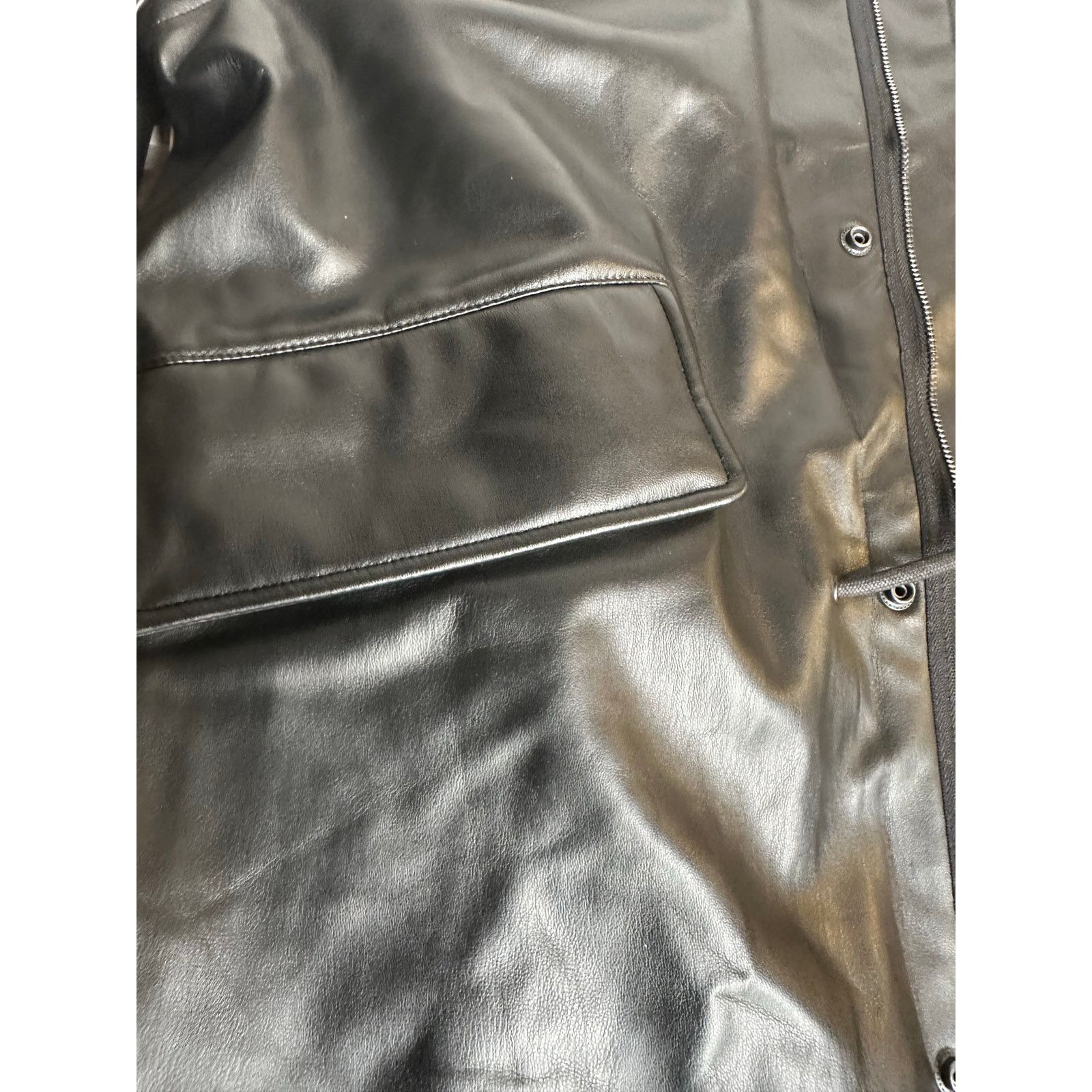 Zara Zara Black Long Leather Jacket - Size M - New Size M / US 6-8 / IT 42-44 - 5 Thumbnail