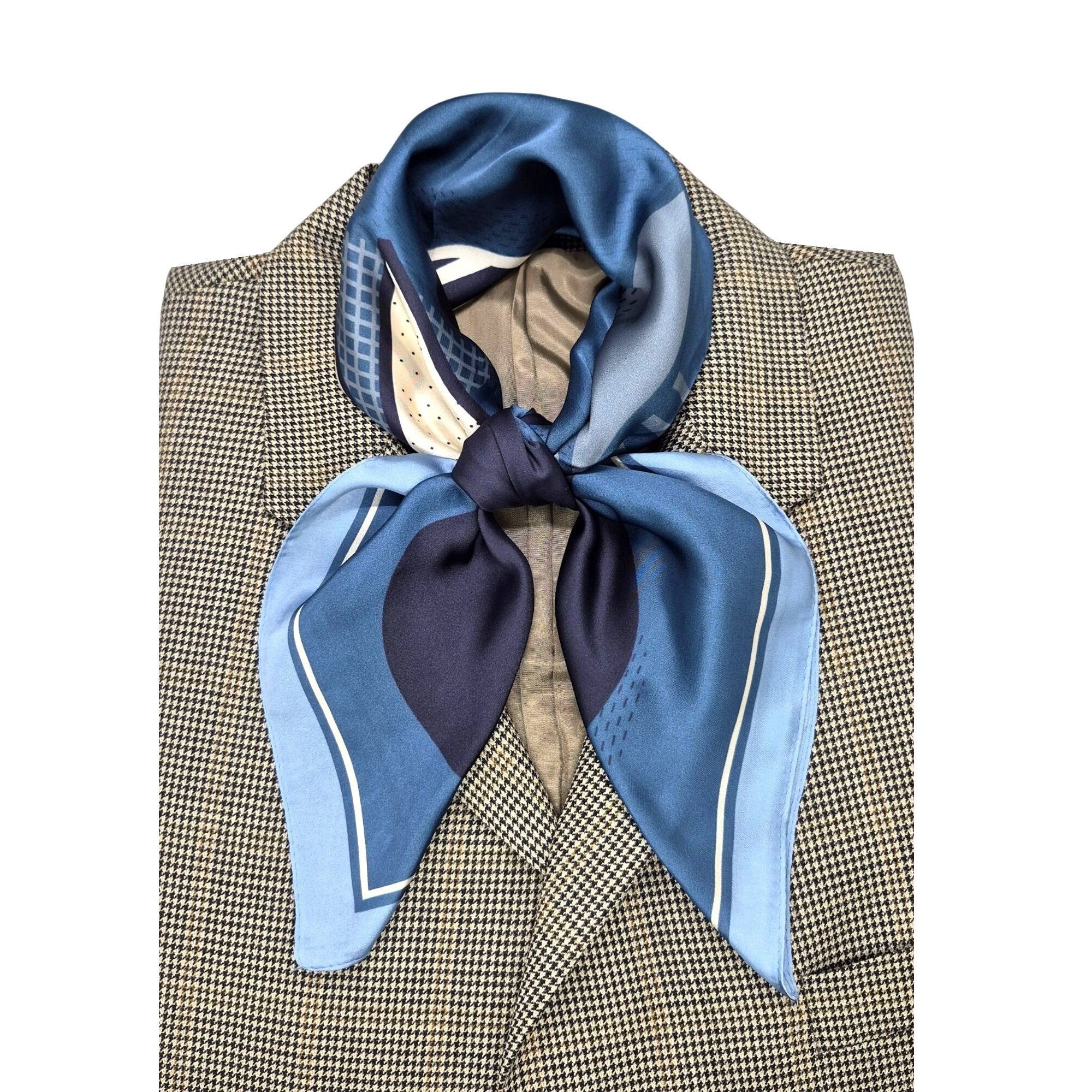 Other ✨Geometric Scarf Retro Silky Square Neck Wrap Abstract Acces Size ONE SIZE - 1 Thumbnail