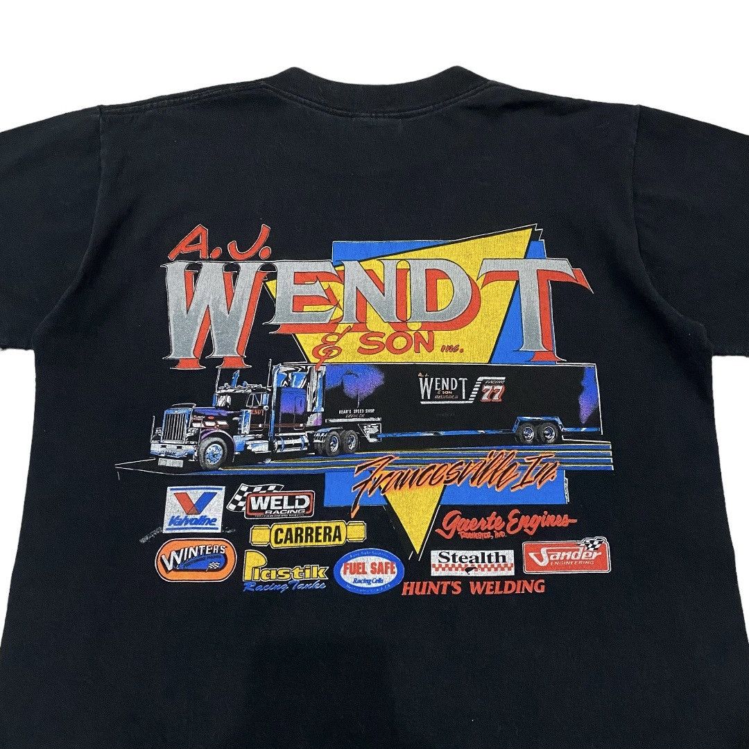 All Sport Vintage 90s Joey Saldana Wendt Racing Nascar Tshirt Size US L / EU 52-54 / 3 - 4 Thumbnail