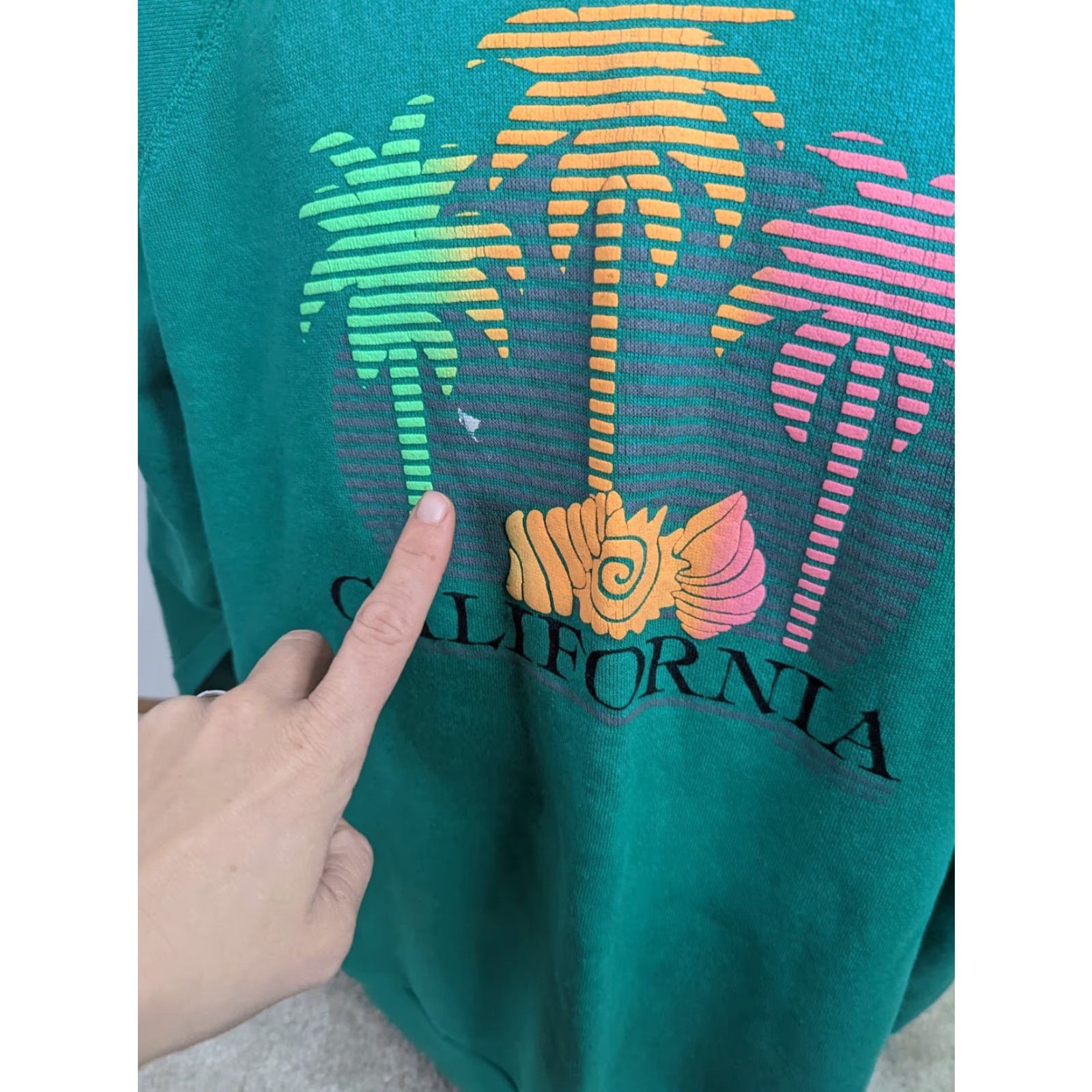 Vintage VINTAGE California Raglan Crewneck Sweatshirt XL Green Men Size US XL / EU 56 / 4 - 6 Thumbnail