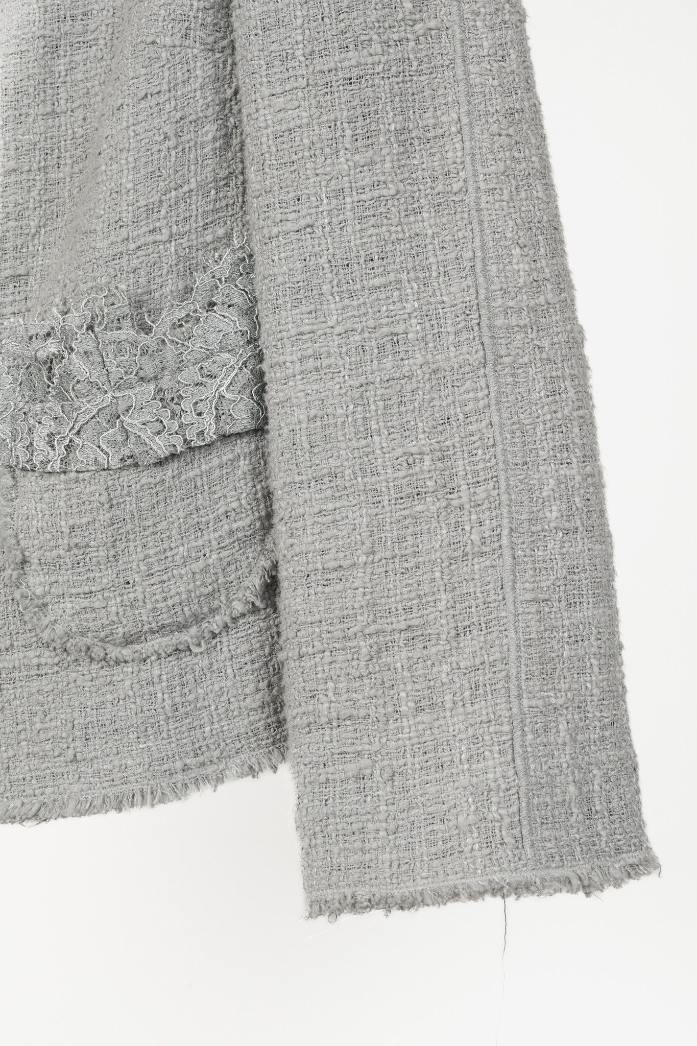 Dolce & Gabbana Dolce and Gabbana Grey Tweed Lace-Trim Suit Jacket Size M / US 6-8 / IT 42-44 - 7 Thumbnail