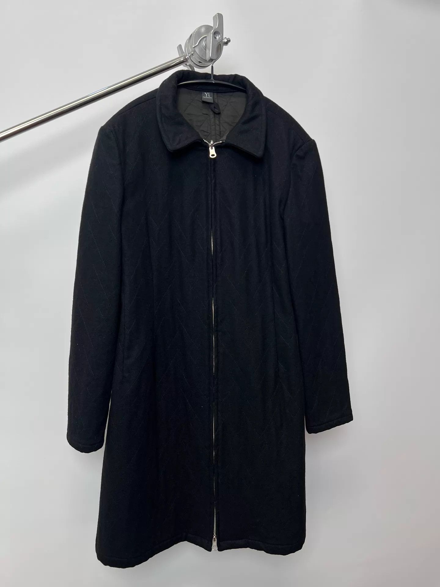 Yohji Yamamoto Yohji Yamamoto YS Dark Check Cinched Wool A-Line Coat Size M / US 6-8 / IT 42-44 - 2 Thumbnail
