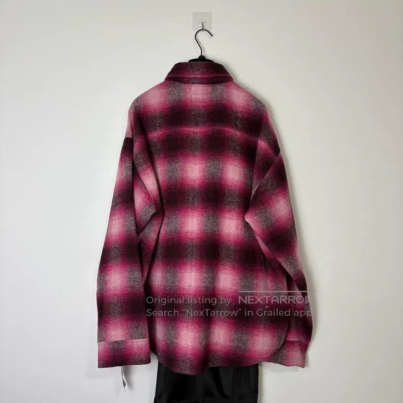 Balenciaga Balenciaga Wool Pink Plaid Shirt Jacket Size XXS / US 00 / IT 34 - 2 Thumbnail