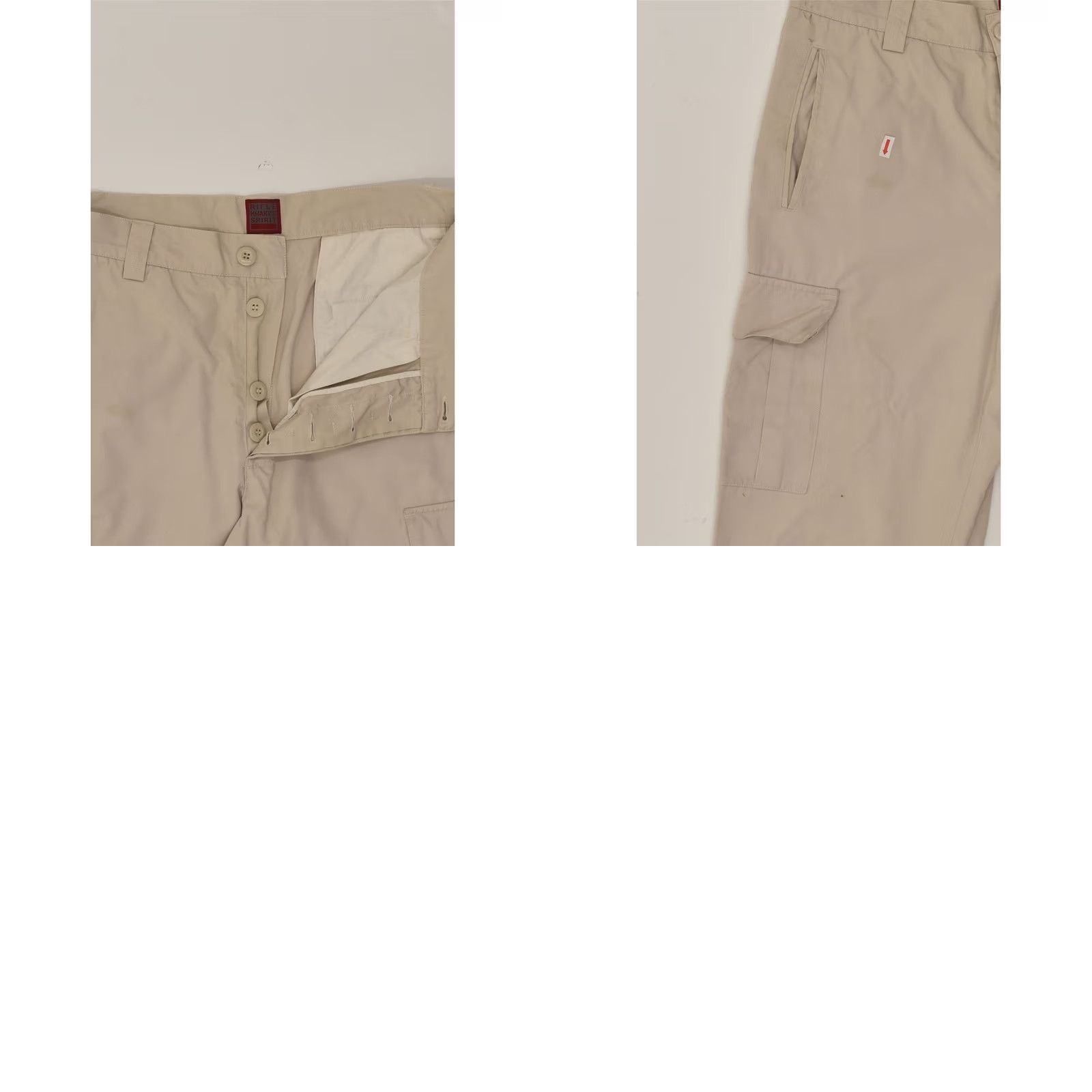 Vintage RIFLE Mens Straight Cargo Trousers Beige Cotton W33 L34 Size US 33 - 8 Thumbnail