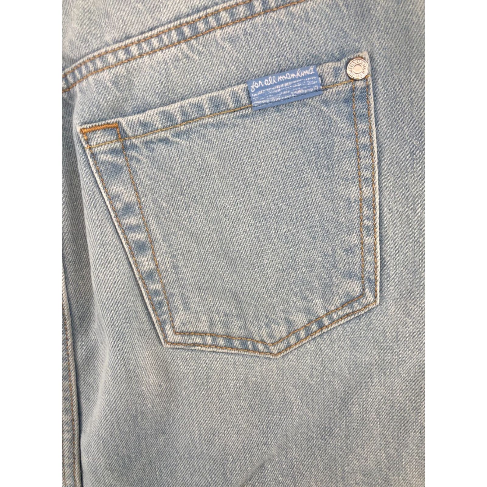 7 For All Mankind 7 For All Mankind Womens Denim Skirt 26 Raw Hem Fringe Mini 90s Bohemian Blues Color Denim Skirt Womens Mens?`` Size 26" / US 2 / IT 38 - 6 Thumbnail