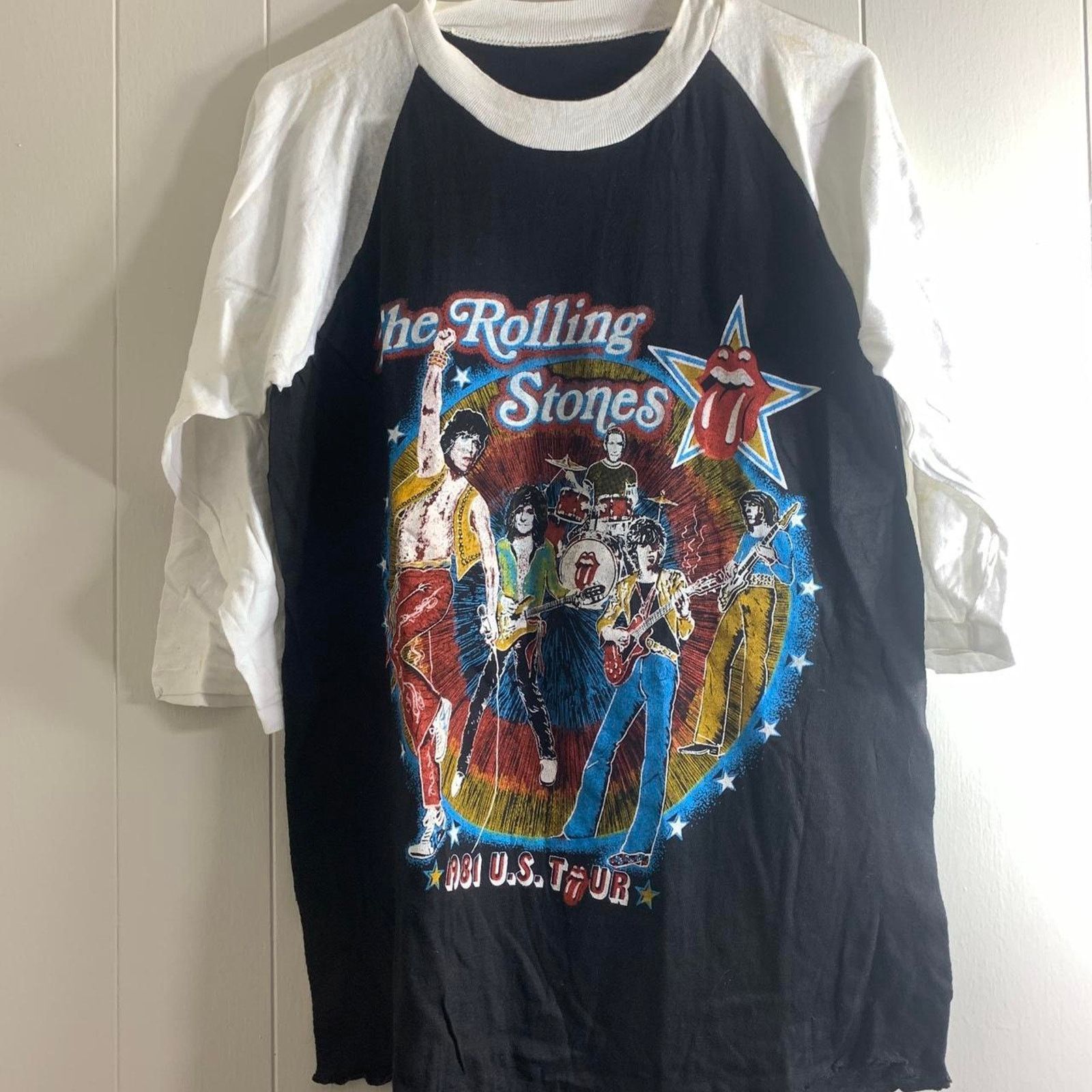 Vintage 1981 ROLLING STONES Tattoo You Tour 3/4 sleeve tee shirt XL Size US XL / EU 56 / 4 - 3 Thumbnail