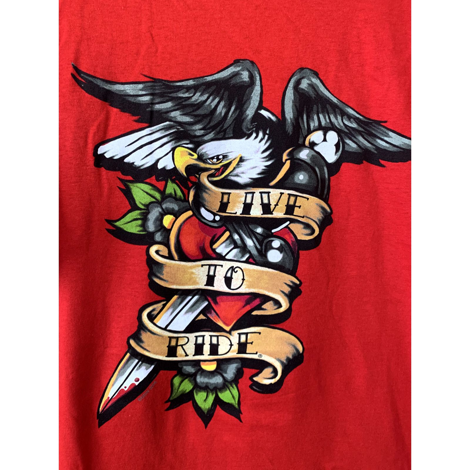 Delta Delta Pro Weight Live To Ride Eagle Red Graphic T-Shirt Size US L / EU 52-54 / 3 - 3 Thumbnail