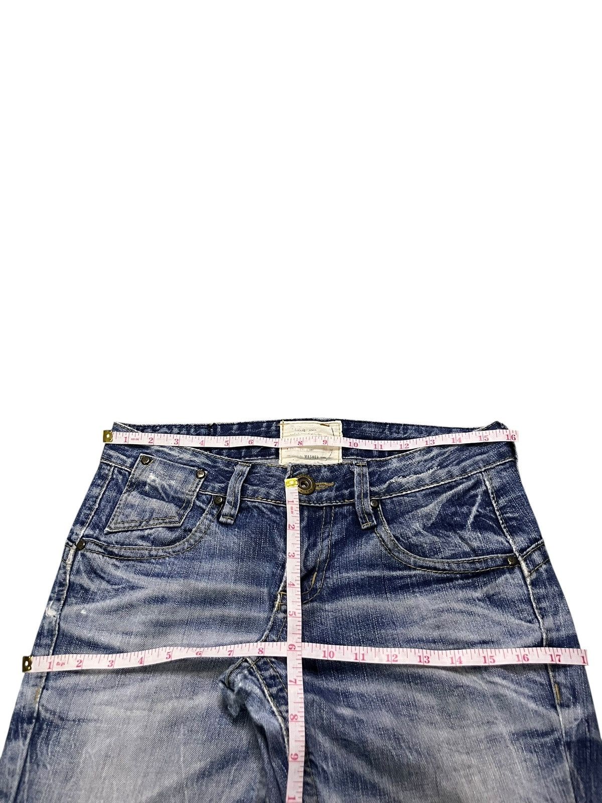 Hysteric Glamour Vintage Lolita Faded Distressed Low Rise Flare Jeans Size 32" / US 10 / IT 46 - 6 Thumbnail