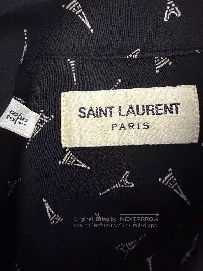 Saint Laurent Paris Saint Laurent Paris Mulberry Silk Eiffel Tower Shirt Size XS / US 0-2 / IT 36-38 - 4 Thumbnail