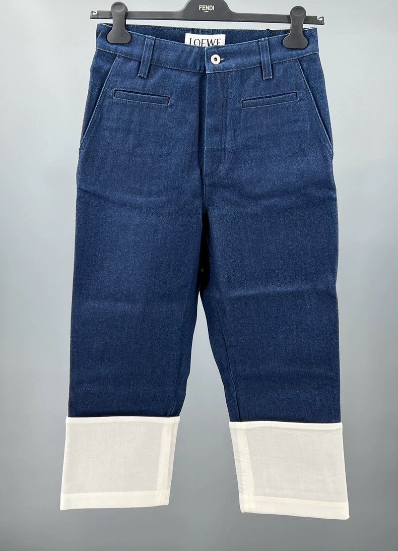 Loewe Loewe size 46 Men's blue and white color matching cotton st Size US 30 / EU 46 - 1 Thumbnail