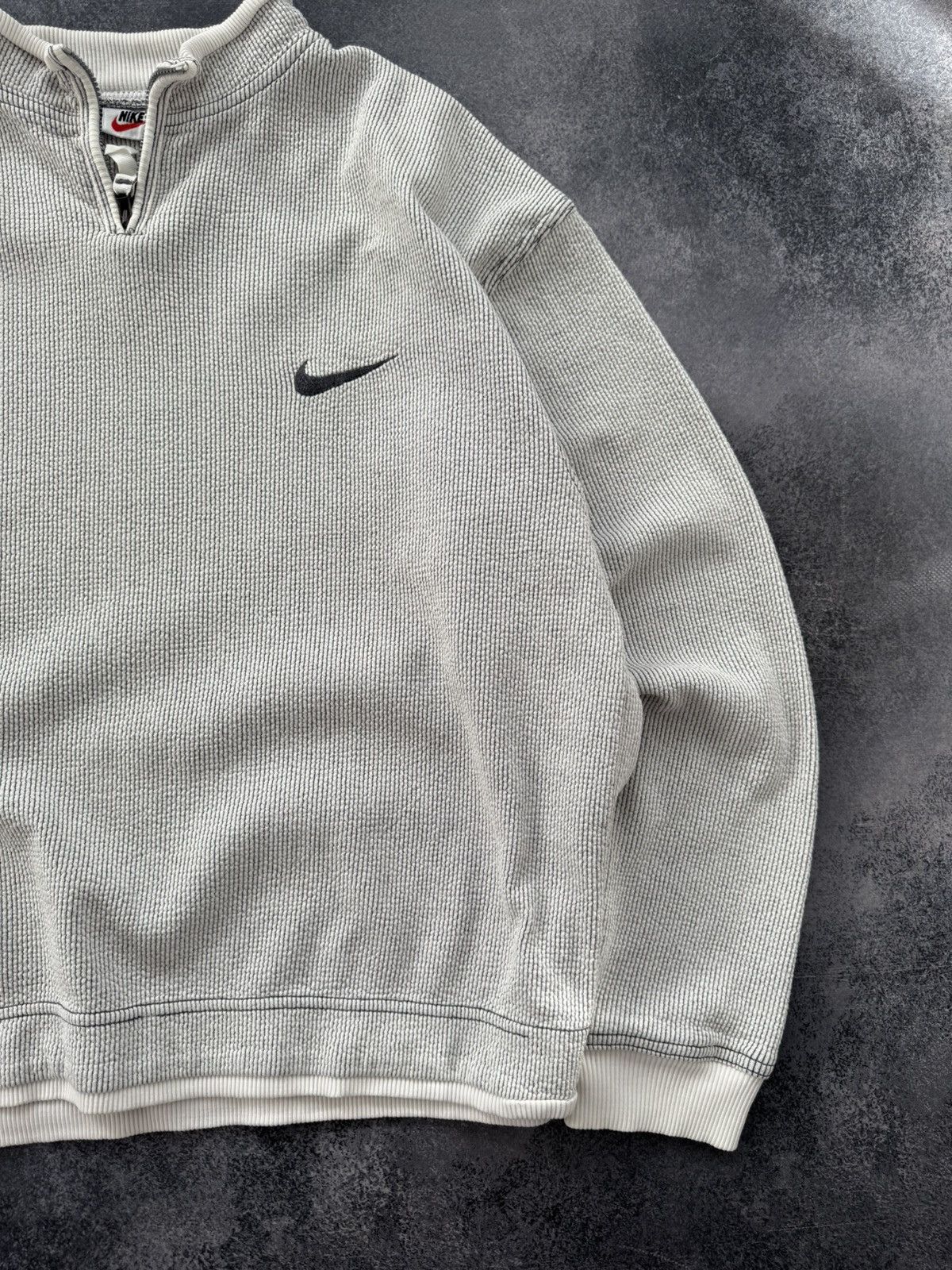 Nike 💥RARE! Vintage nike y2k sweatshirt zip up embroidered logo Size US L / EU 52-54 / 3 - 3 Thumbnail