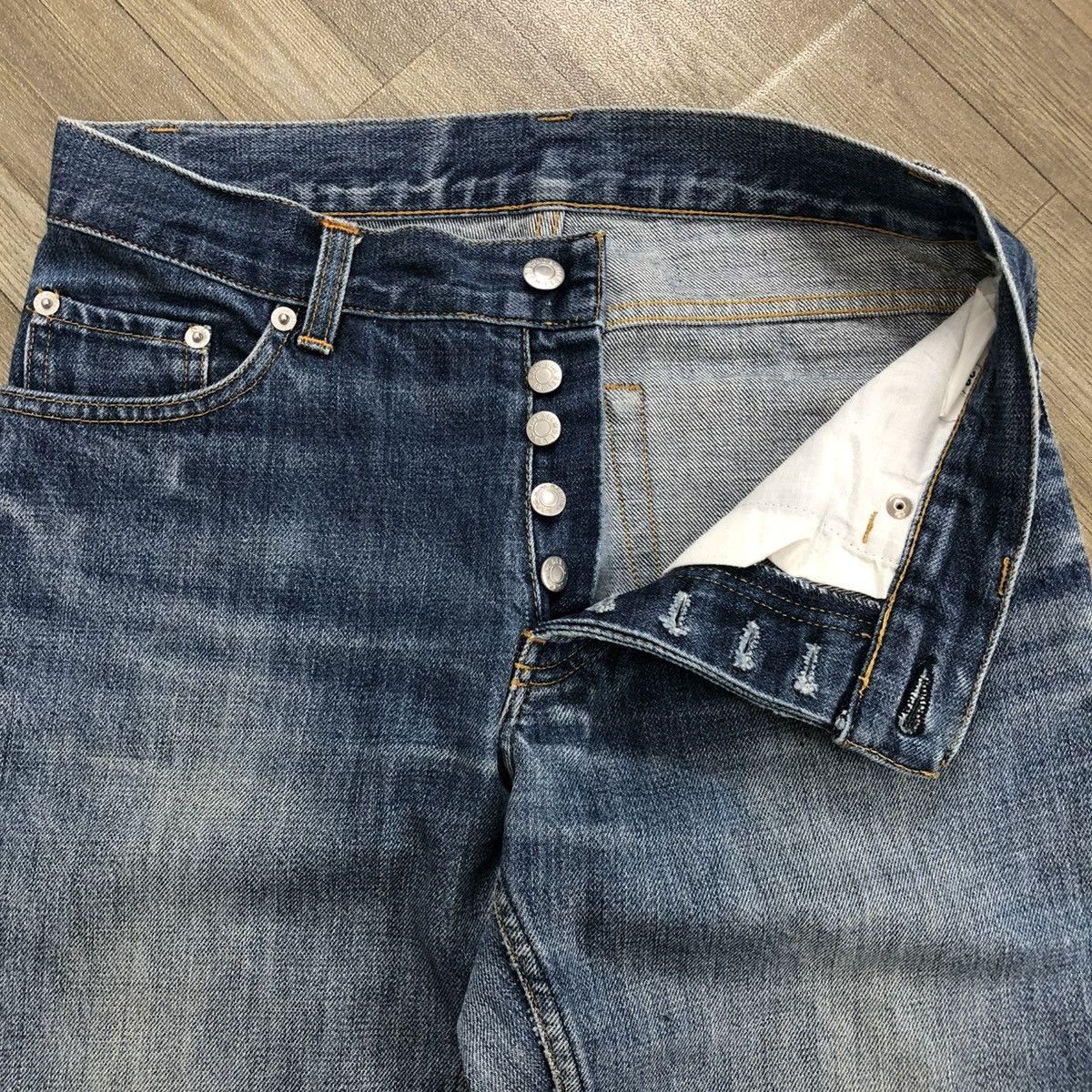 Helmut Lang Vintage Helmut Lang Faded Classic Denim Bootcut Flared Jeans Size US 29 - 10 Thumbnail