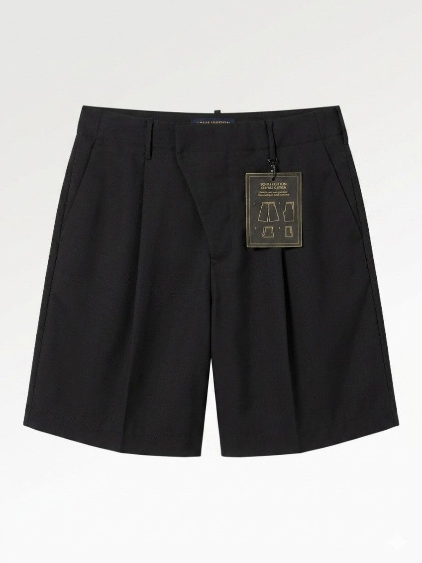 Louis Vuitton Louis Vuitton dark navy wool pleated shorts 40 Size US 33 - 1 Thumbnail