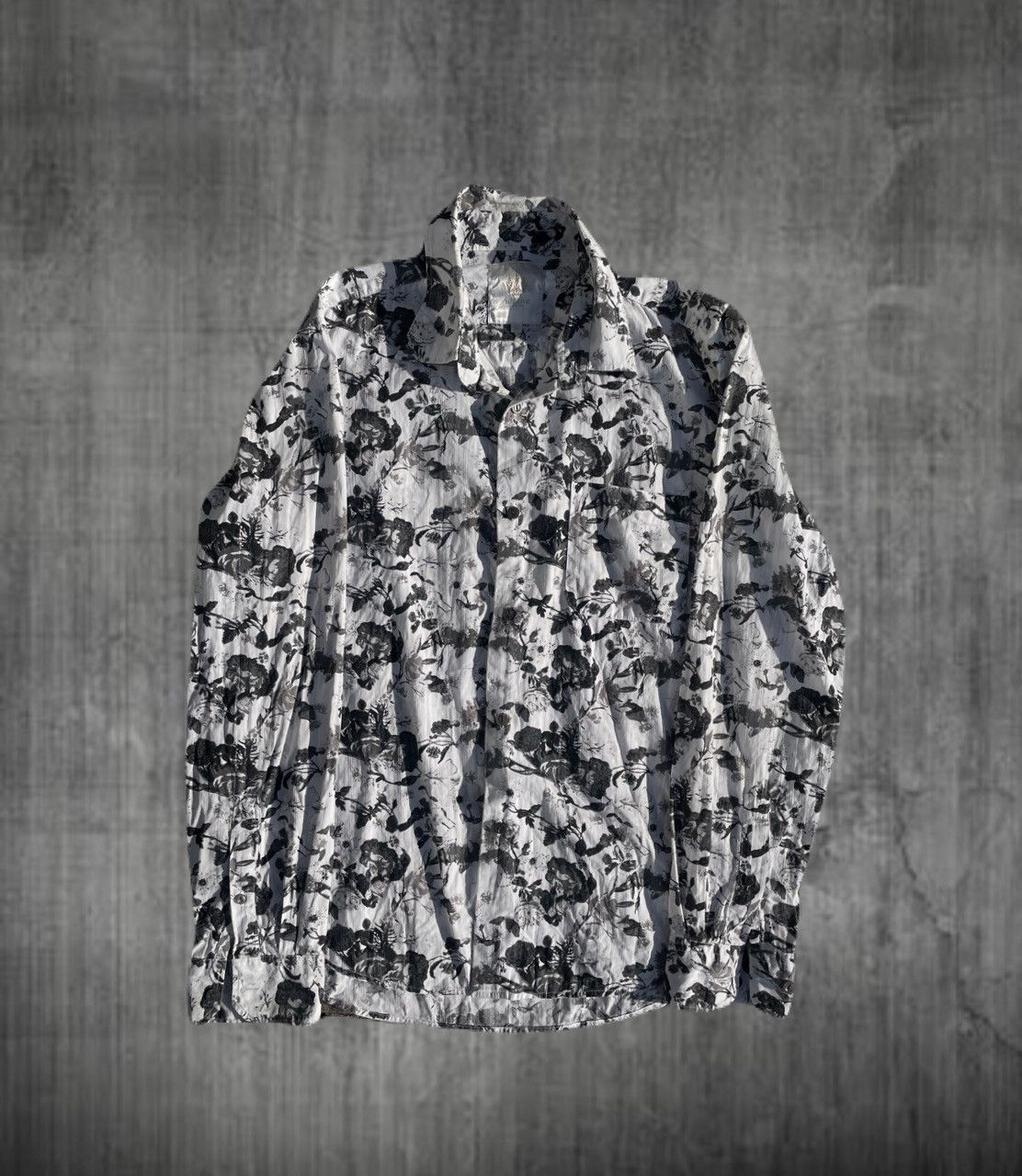 If Six Was Nine 2000s Japanese archive Vkei Floral Slim-fit Shirts