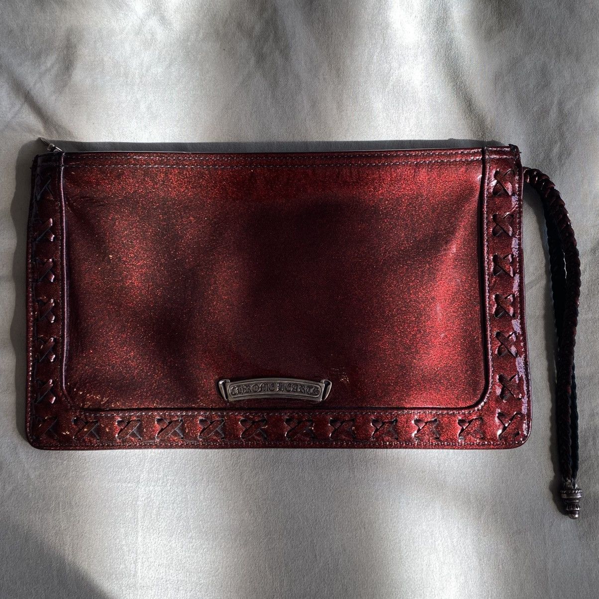 Chrome Hearts Chrome Hearts Galaxy Burgundy Red Zip Pouch BS Fleur Wallet Size ONE SIZE - 2 Thumbnail