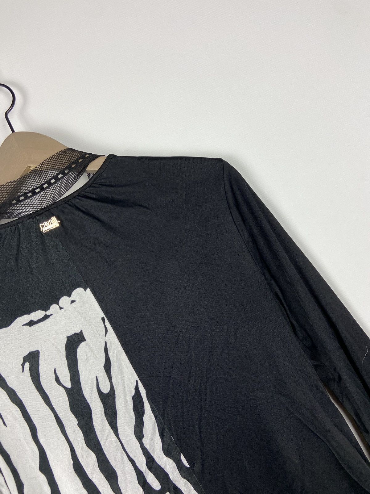 Cavalli Class × Designer Cavalli Class Black Womens Blouse Button Roberto Cavalli Size M / US 6-8 / IT 42-44 - 15 Thumbnail