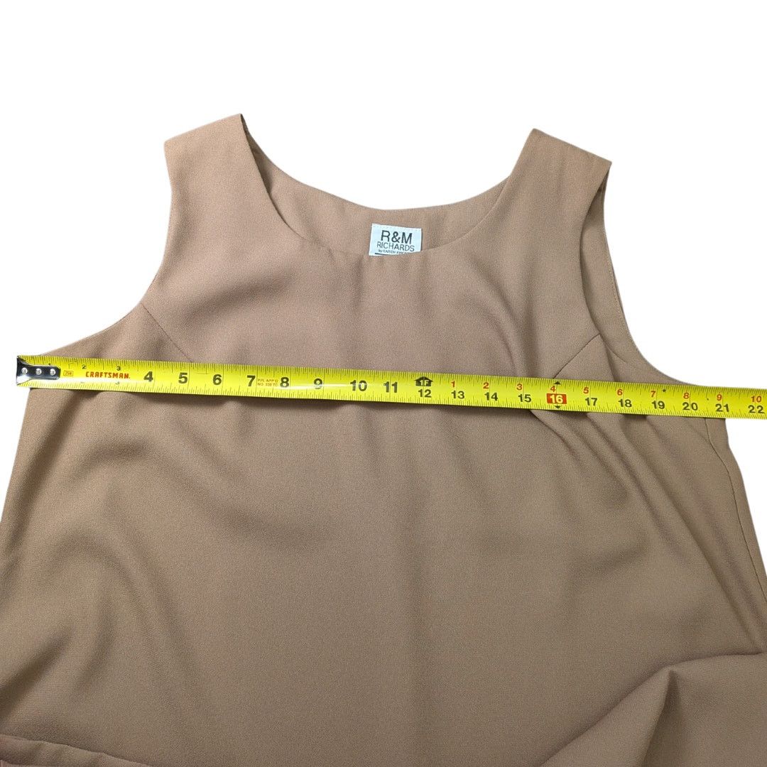 Vintage Vintage R&M Dark Tan Pencil Dress with Back Slit Size XL / US 12-14 / IT 48-50 - 4 Thumbnail