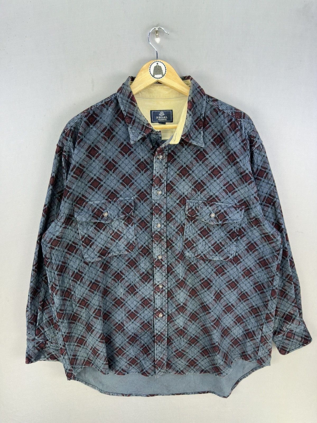 Japanese Brand Regal Friend Corduroy Plaid Check Flannel Shirt Size US XXL / EU 58 / 5 - 1 Thumbnail