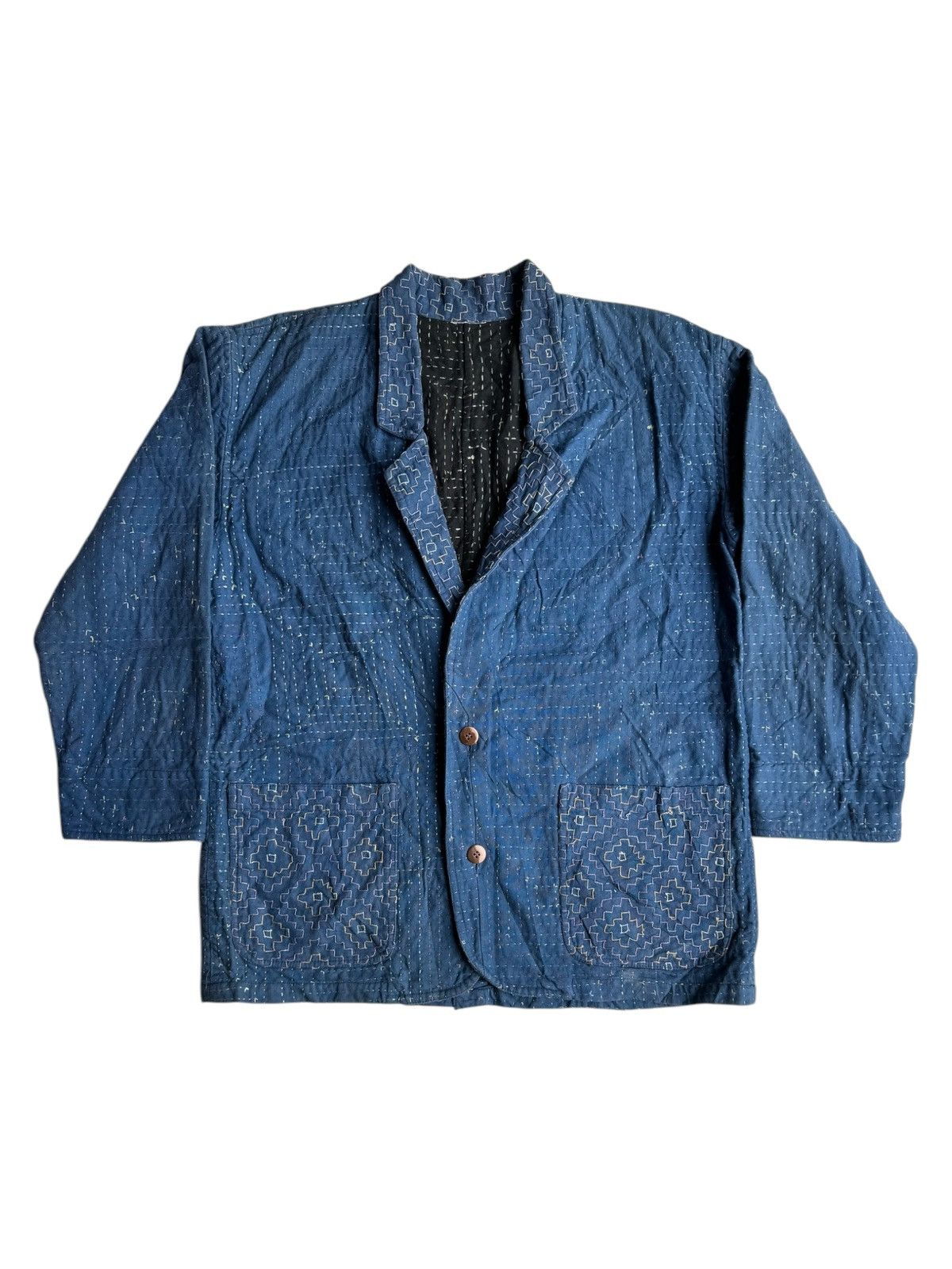 Japanese Brand VERY RARE VINTAGE JACKET SASHIKO BORO HANDMADE STITCHING Size US L / EU 52-54 / 3 - 1 Thumbnail