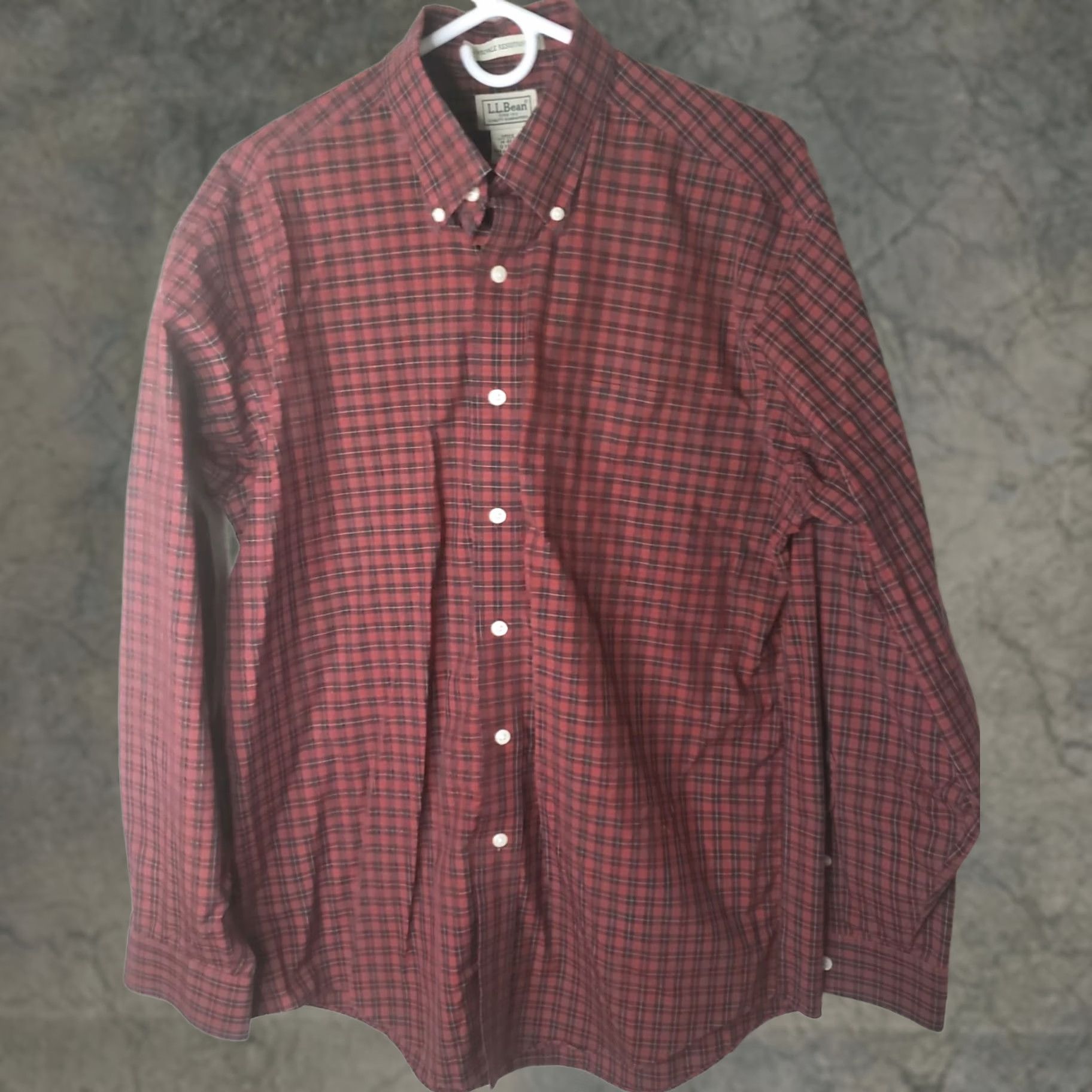 Vintage LL Bean Shirt Mens L/S Button-Up Plaid Red Black Yellow Wrinkle Resistant M-Regular Vintage No Size US M / EU 48-50 / 2 - 1 Thumbnail