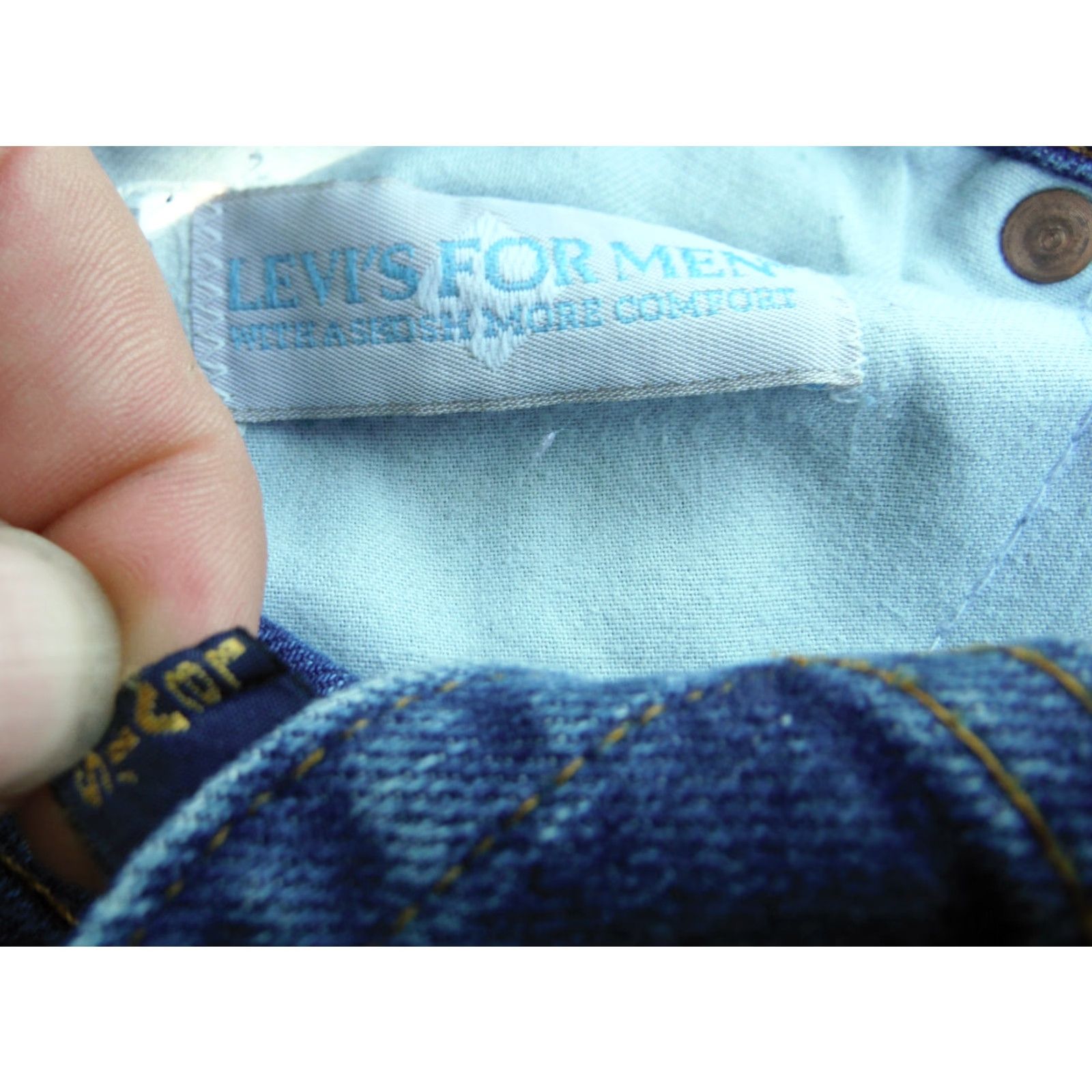 Denime VINTAGE 1985 LEVI'S Mens Blue Denim Jeans 40x32 Skosh Comfort Rockabilly Original Size US 40 / EU 56 - 3 Thumbnail