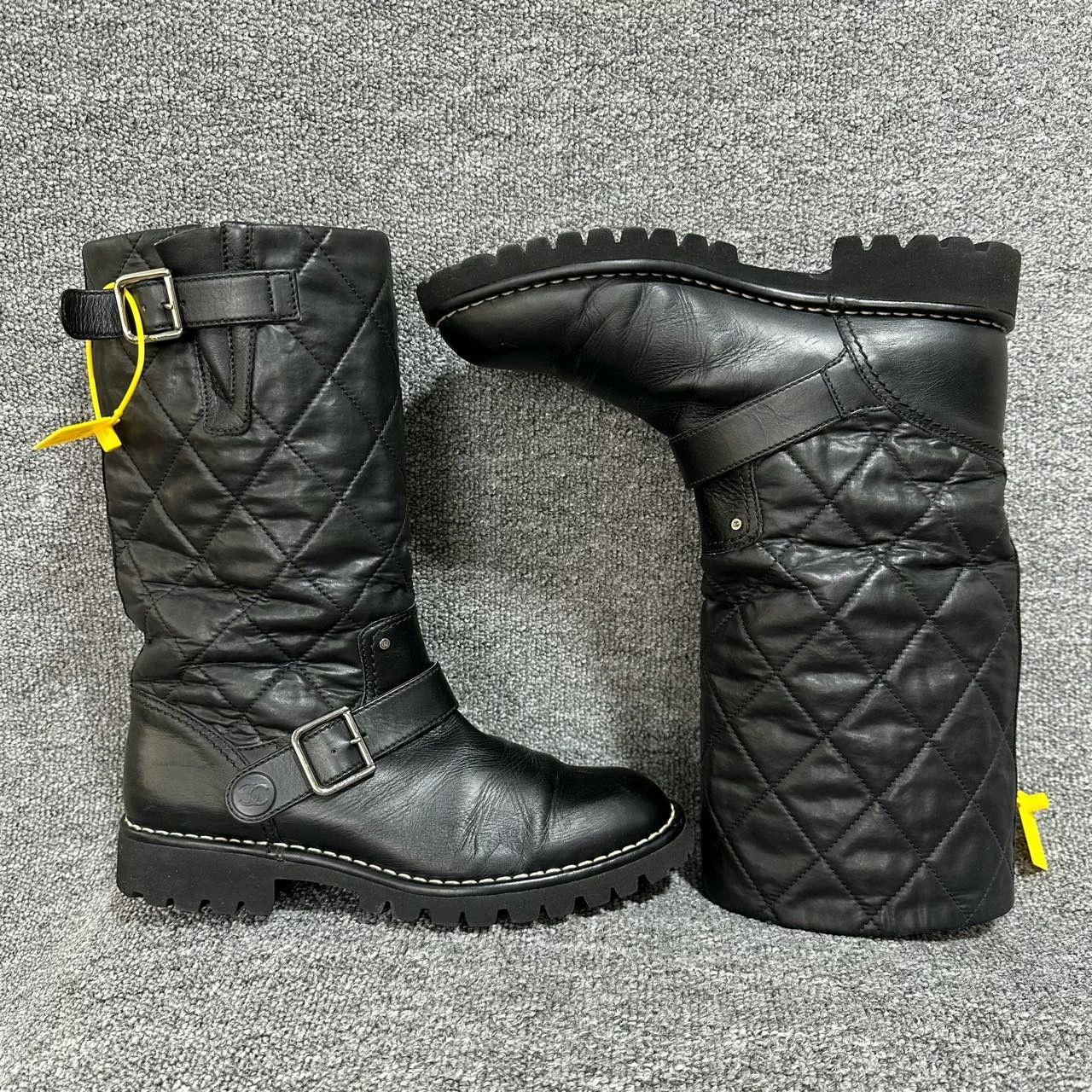 Chanel Chanel Black Leather Hiking Boots Size US 9 / IT 39 - 5 Thumbnail
