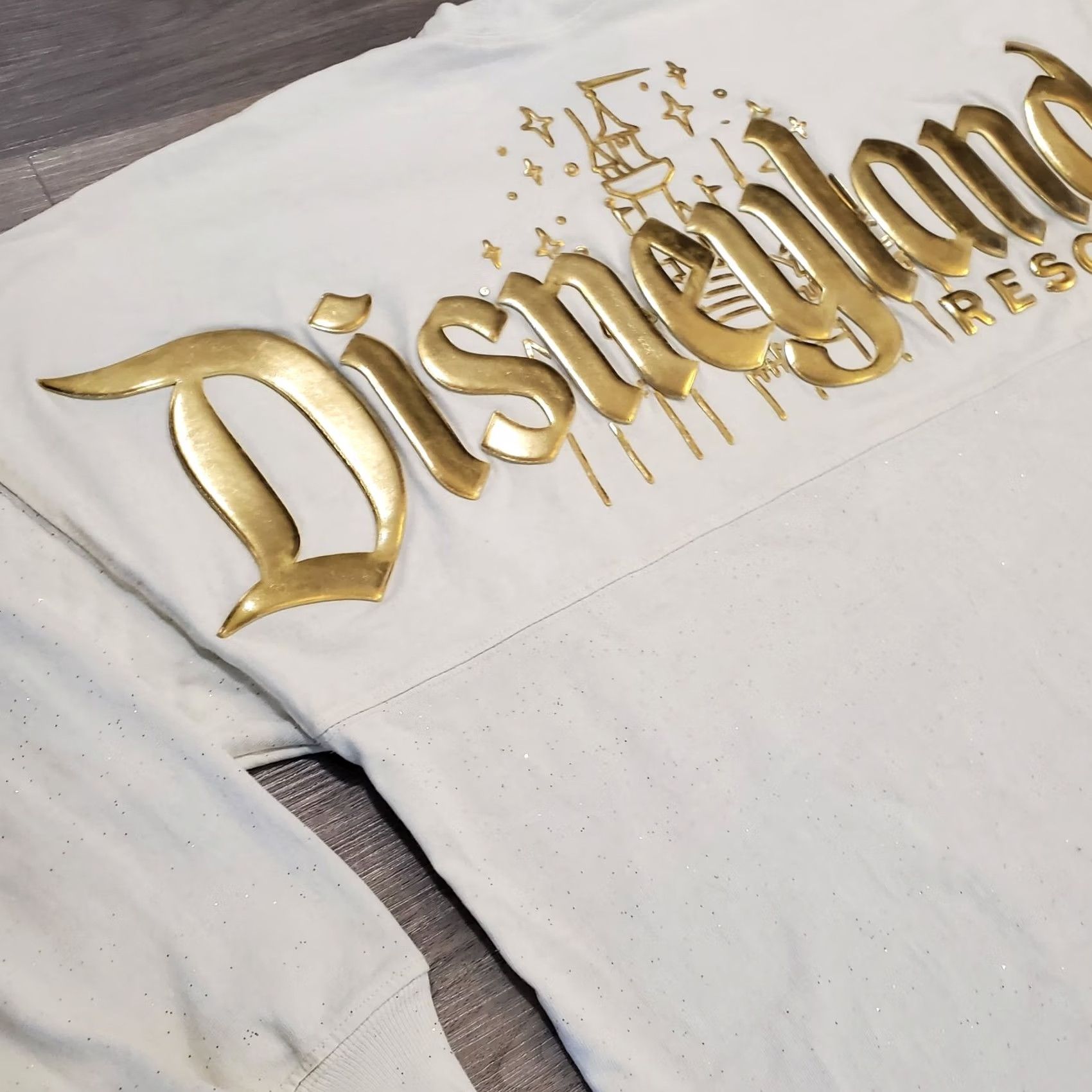 Disney Disneyland Resort Spirit Jersey Long Sleeve Beige Gold Cinderella Castle XS Size US XS / EU 42 / 0 - 4 Thumbnail