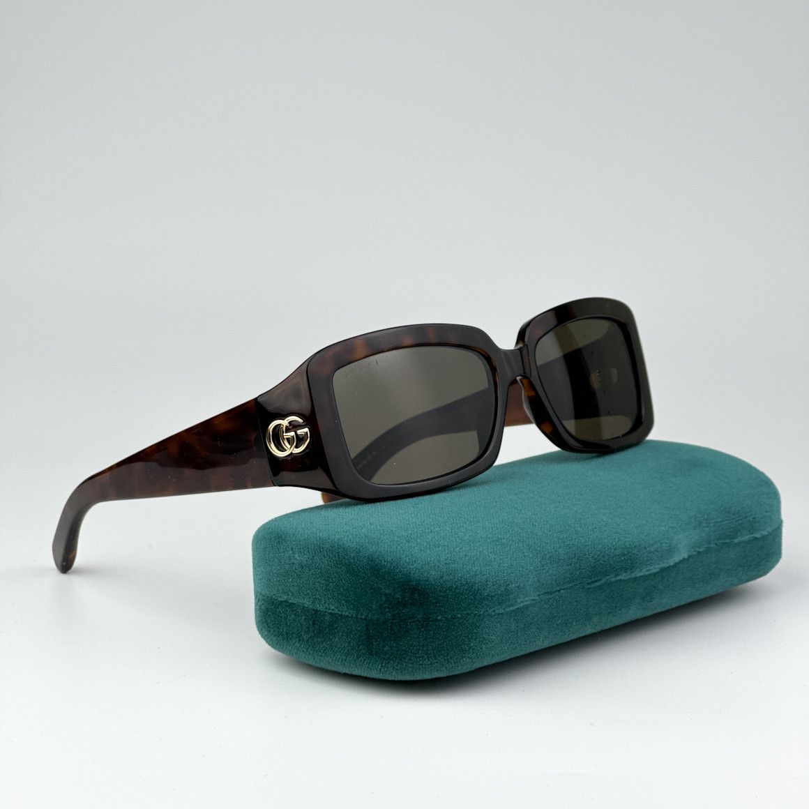 Gucci NEW Gucci GG1403S 002 Brown Unisex Rectangle Sunglasses Size ONE SIZE - 3 Thumbnail
