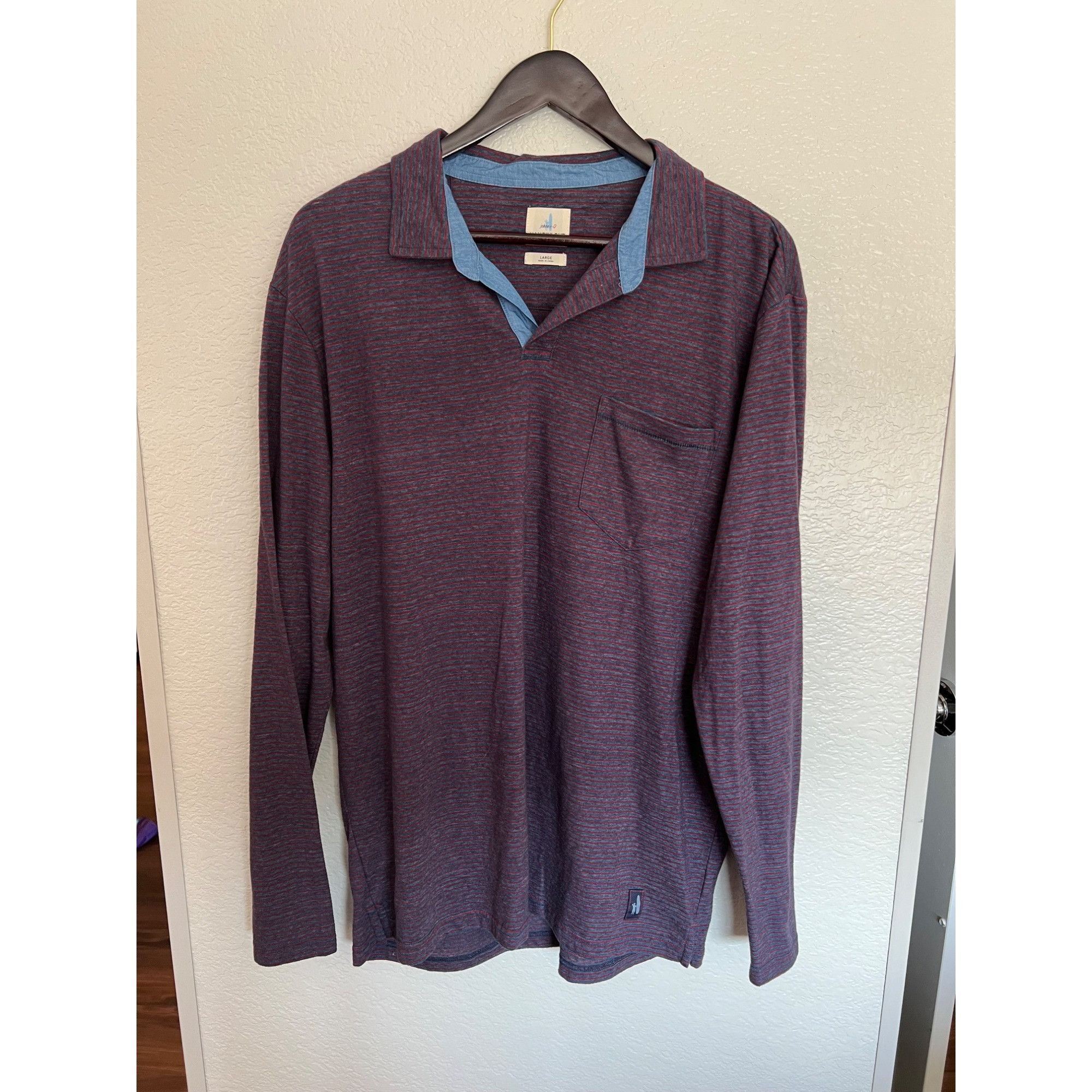 johnnie-O Johnnie-O Long Sleeve Henley Shirt - Size L Size US XL / EU 56 / 4 - 1 Thumbnail