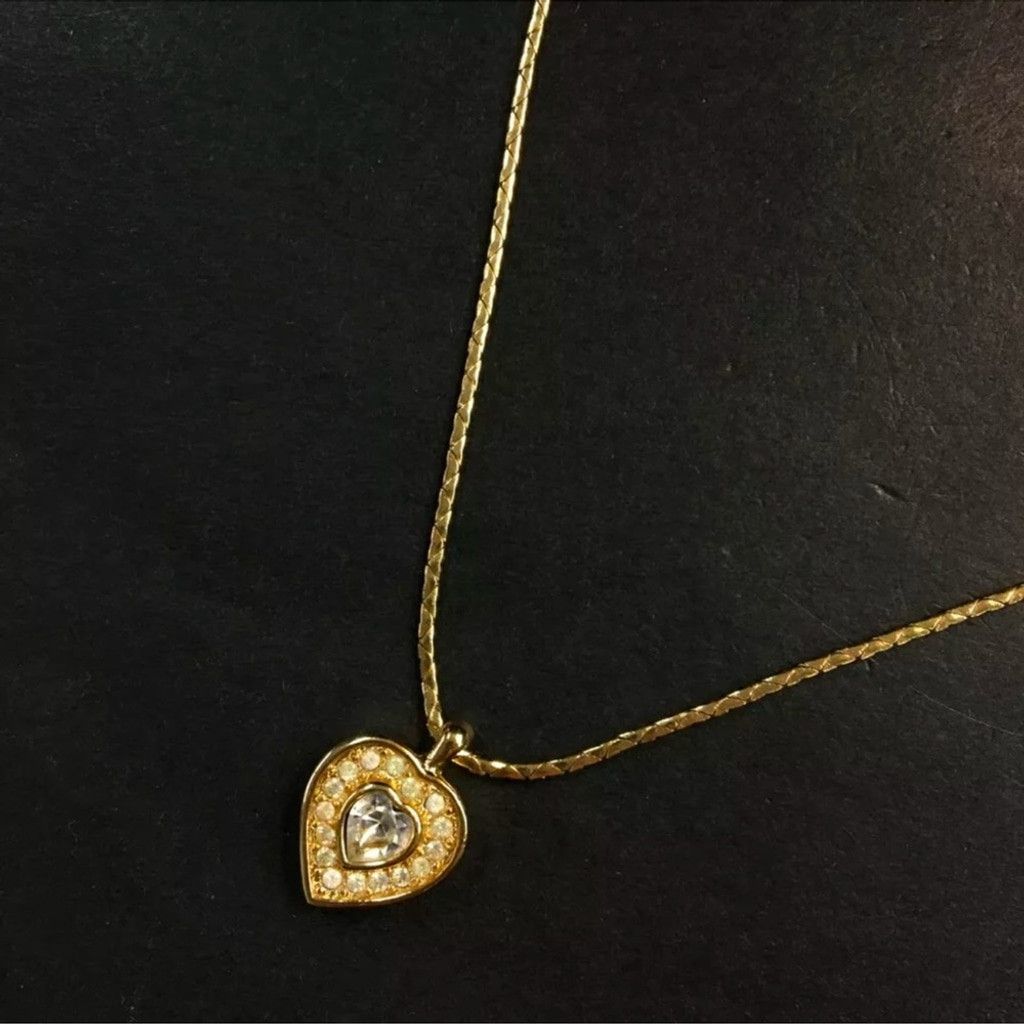 Dior Christian Dior heart with crystal rhinestones necklace Size ONE SIZE - 2 Thumbnail