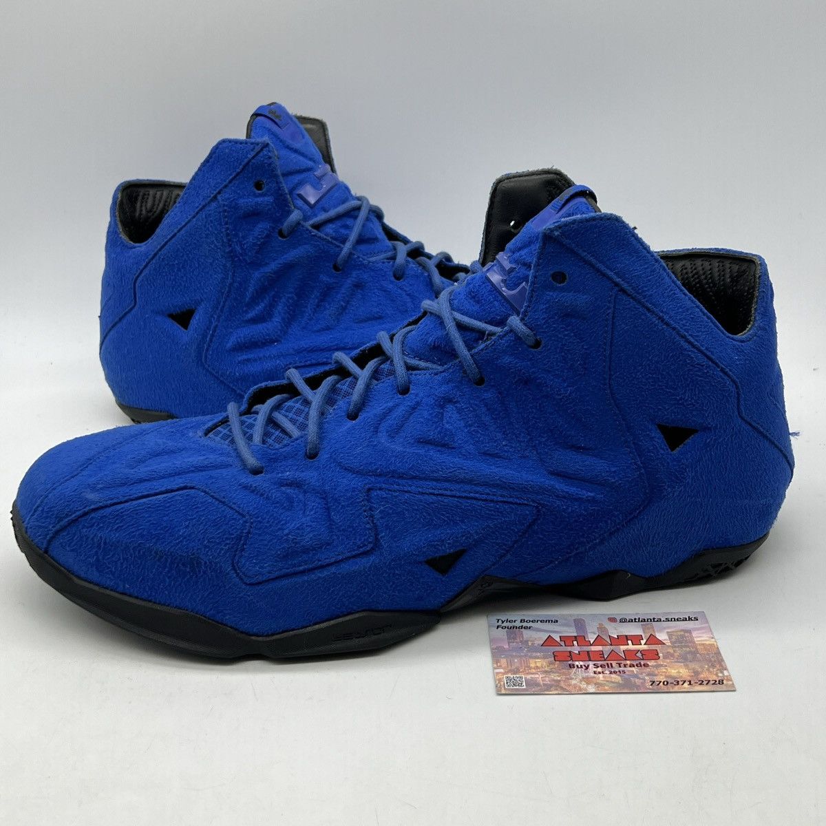 image of Nike Lebron 11 Suede Game Royal Shoes in Blue, Men's (Size 14)
