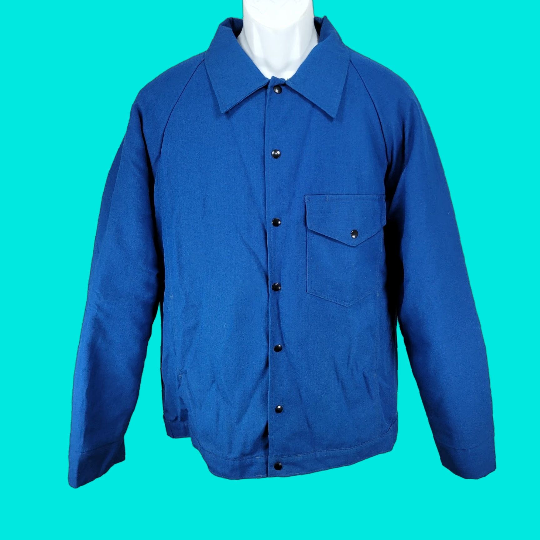 Layer 8 VINTAGE Workrite Blue Nomex III Flame Resistant 2 Layer Uniform Workwear Jacket USA 46 Size US S / EU 44-46 / 1 - 1 Thumbnail
