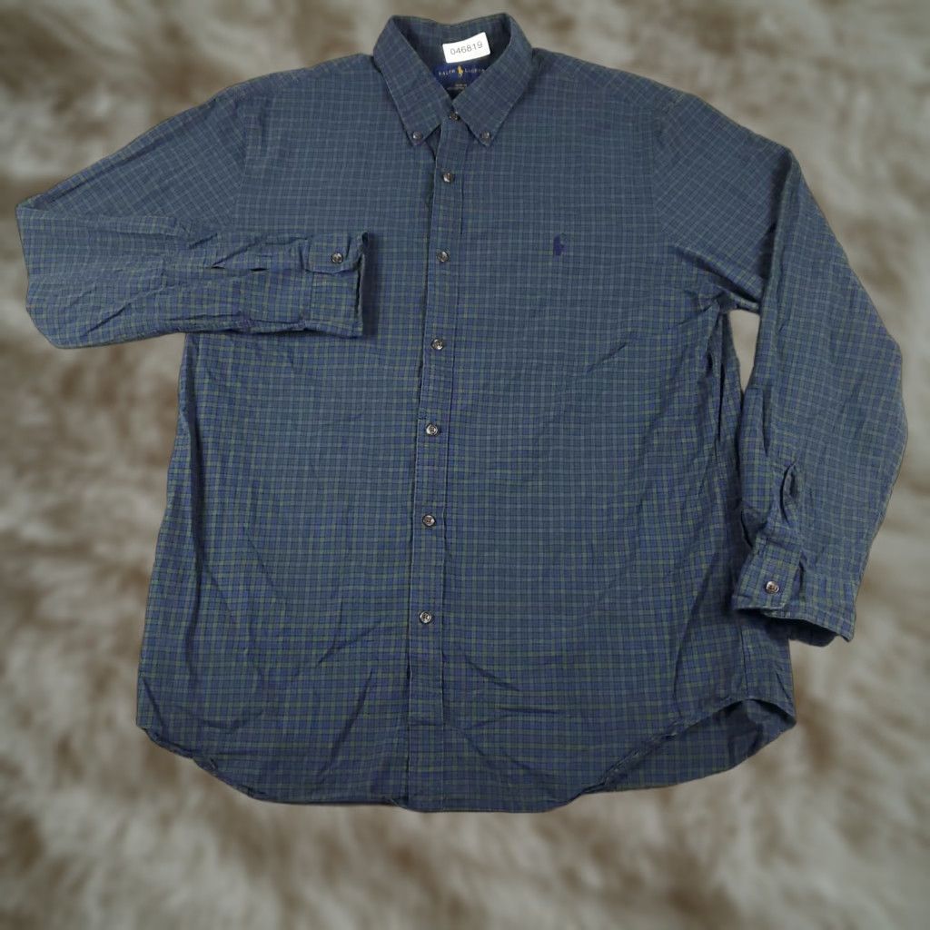 Ralph Lauren VINTAGE Ralph Lauren Shirt Men 2XL Long Sleeve Plaid Button-Up Casual Formal Green Size US XXL / EU 58 / 5 - 1 Thumbnail