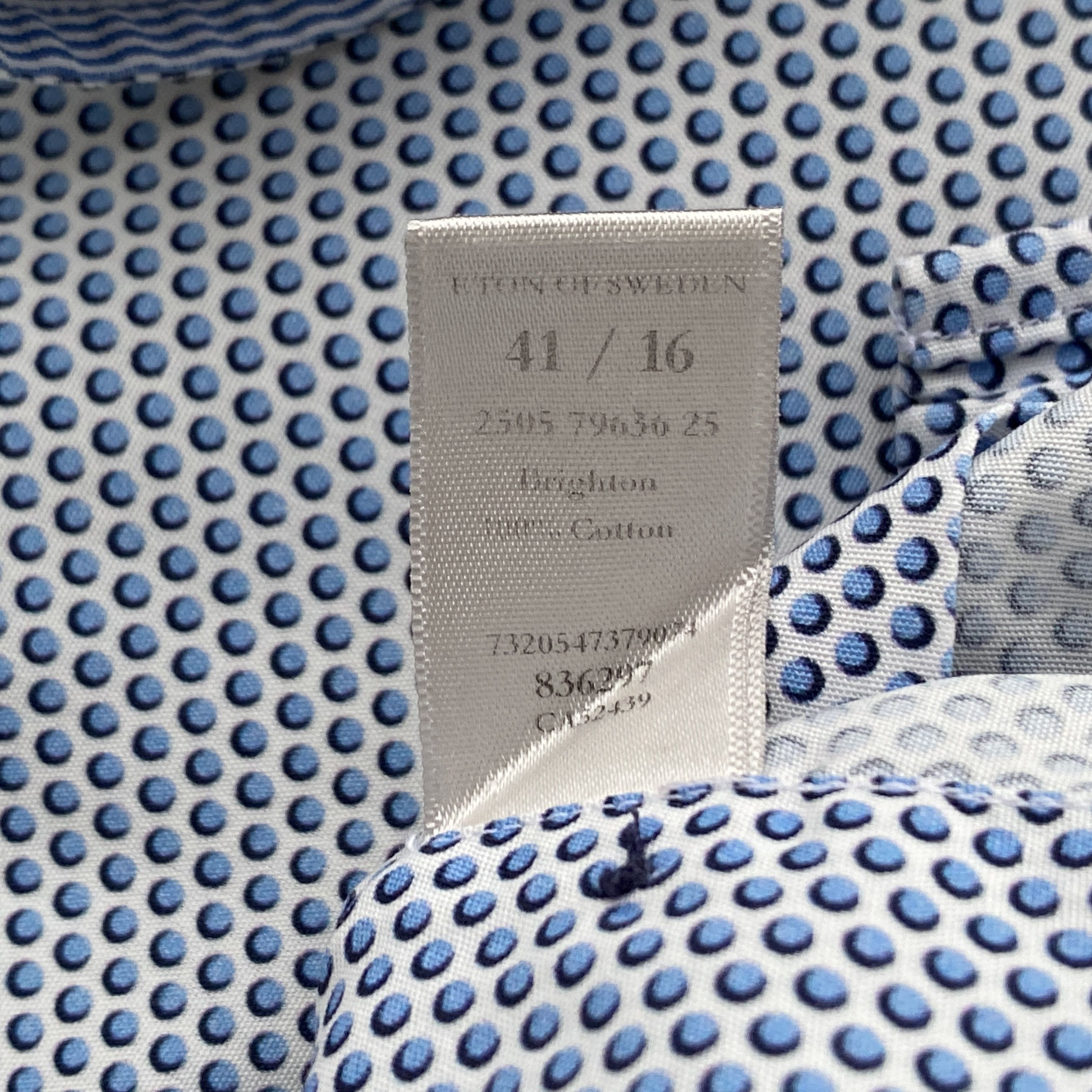 Eton dotted blue shirt - M
