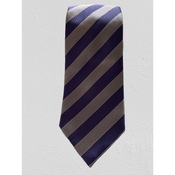 Luigi Borrelli LUIGI BORRELLI Napoli Men's 100% Silk Tie Blue Gray/Silver S Size ONE SIZE - 2 Thumbnail