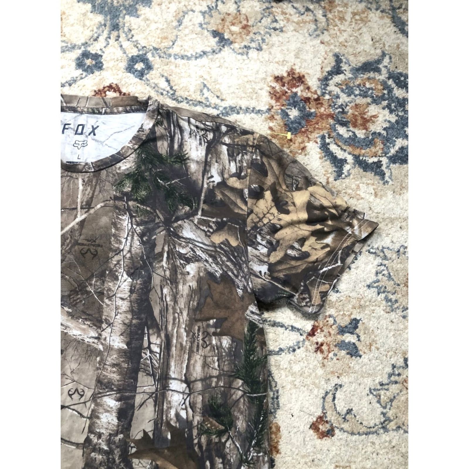 Realtree Fox Shirt Mens Large Camo Realtree Short Sleeve Crewneck Outdoor Hunting Tee Size US L / EU 52-54 / 3 - 4 Thumbnail