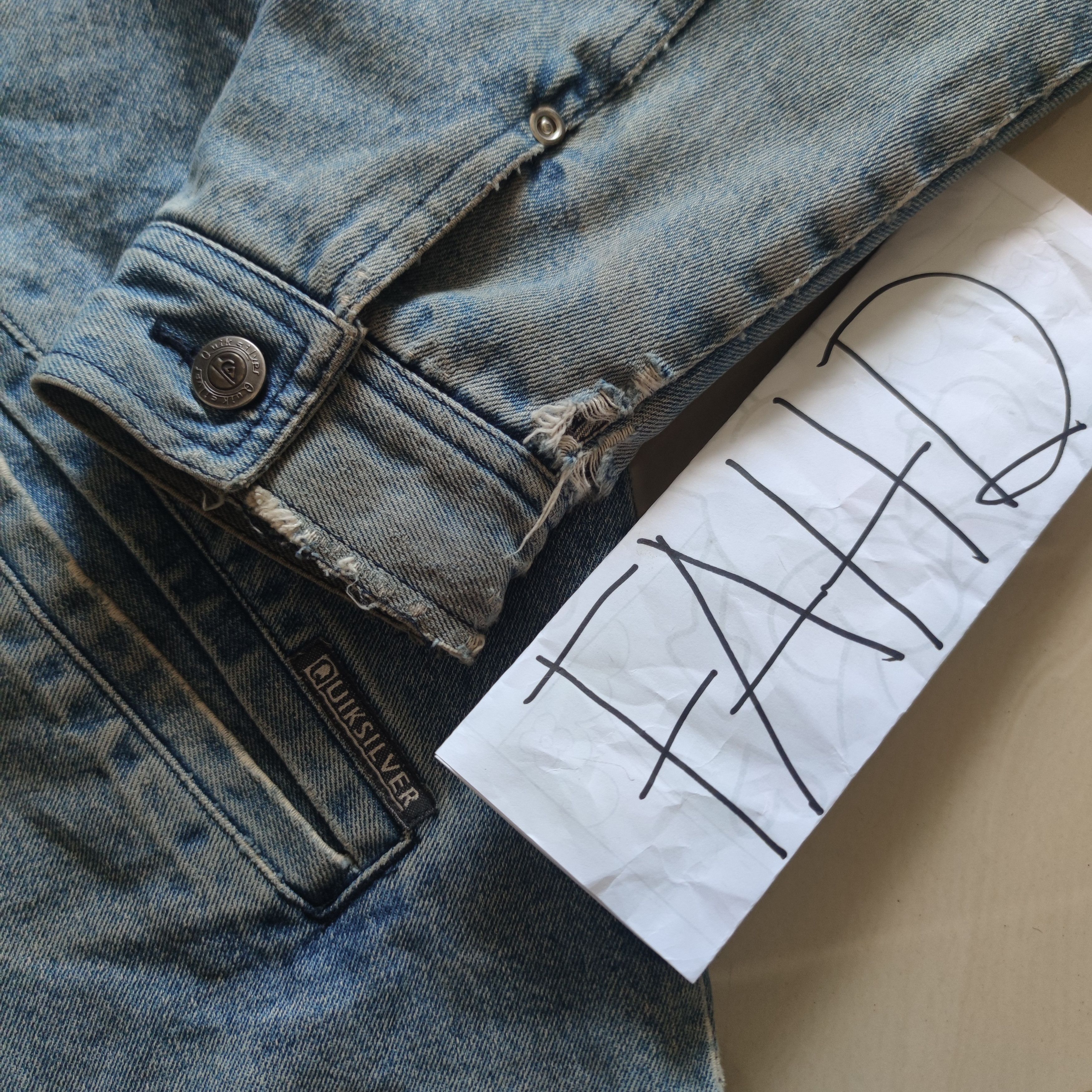 Quiksilver × Vintage VINTAGE 90S QUIKSILVER SALTWATER DENIM JACKET Size US M / EU 48-50 / 2 - 7 Thumbnail