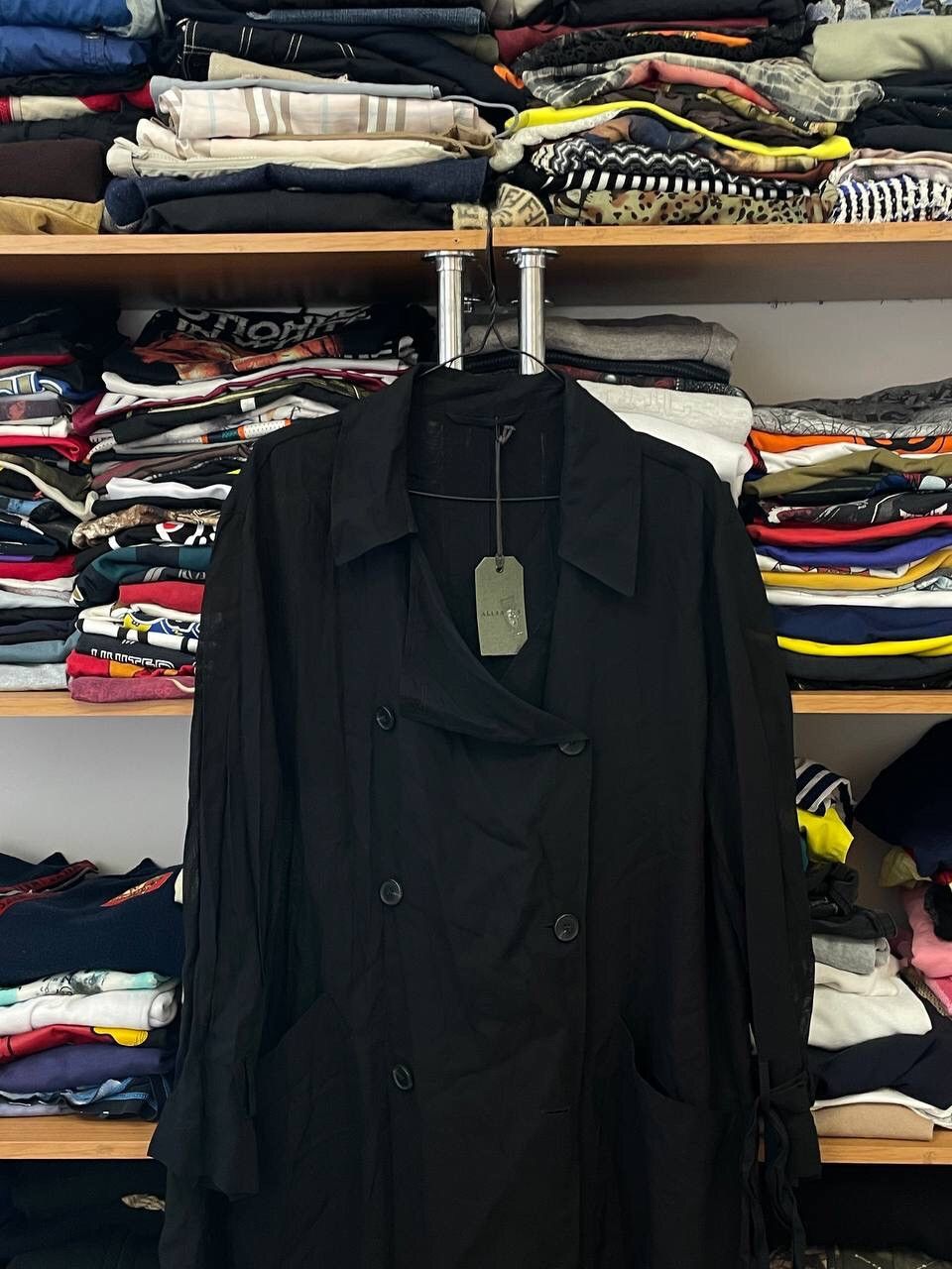 Allsaints Allsaints Avant Garde Basic Total Black Bria Trench Coat Size L / US 10 / IT 46 - 2 Thumbnail