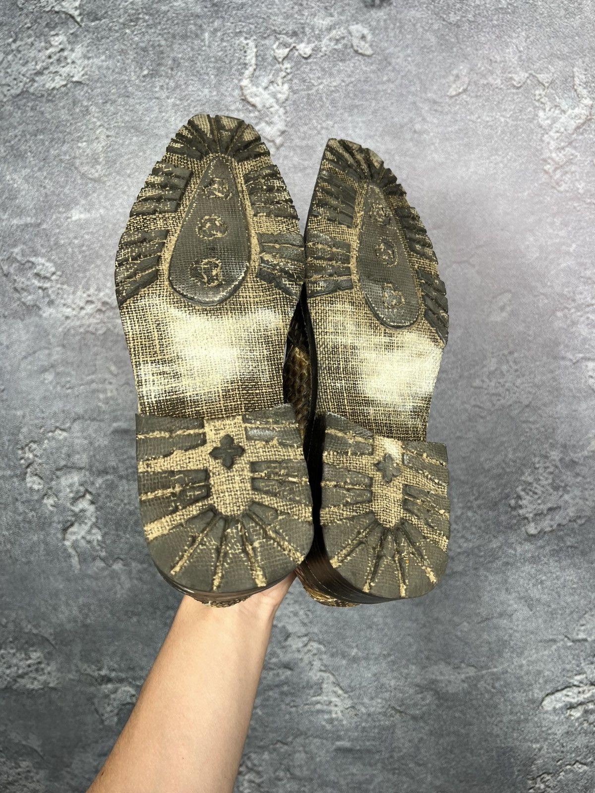 Leather × Vintage Vintage Handcrafted Genuine Python Leather Shoes Size US 9 / EU 42 - 15 Thumbnail