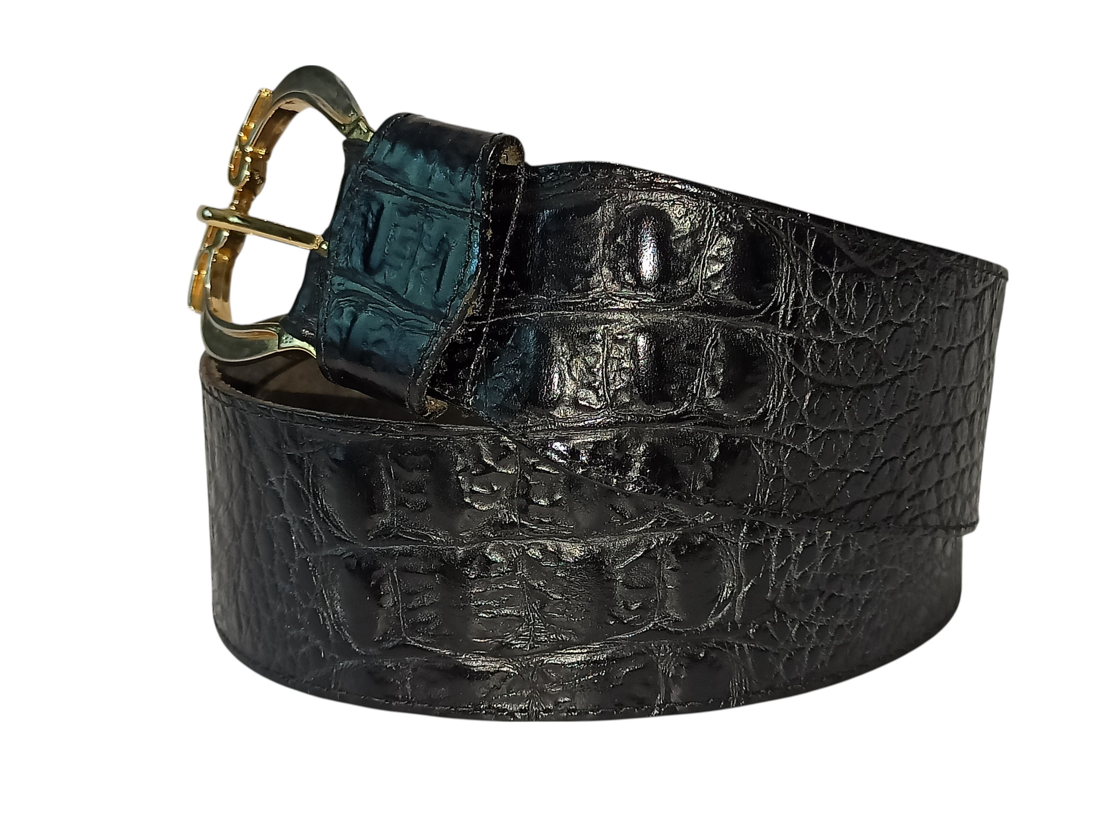 Vintage Vero Vitello Rare Croc-Embossed Leather Belt Size ONE SIZE - 6 Thumbnail
