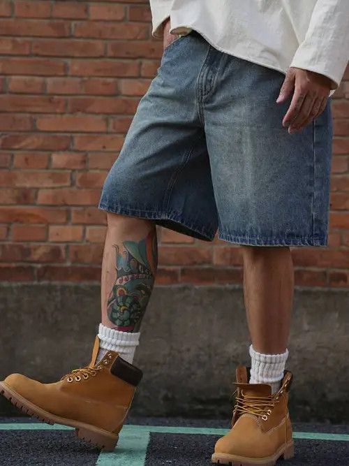Japanese Brand × Vintage Y2K Vintage WASHED denim jorts shorts Size US 33 - 1 Thumbnail