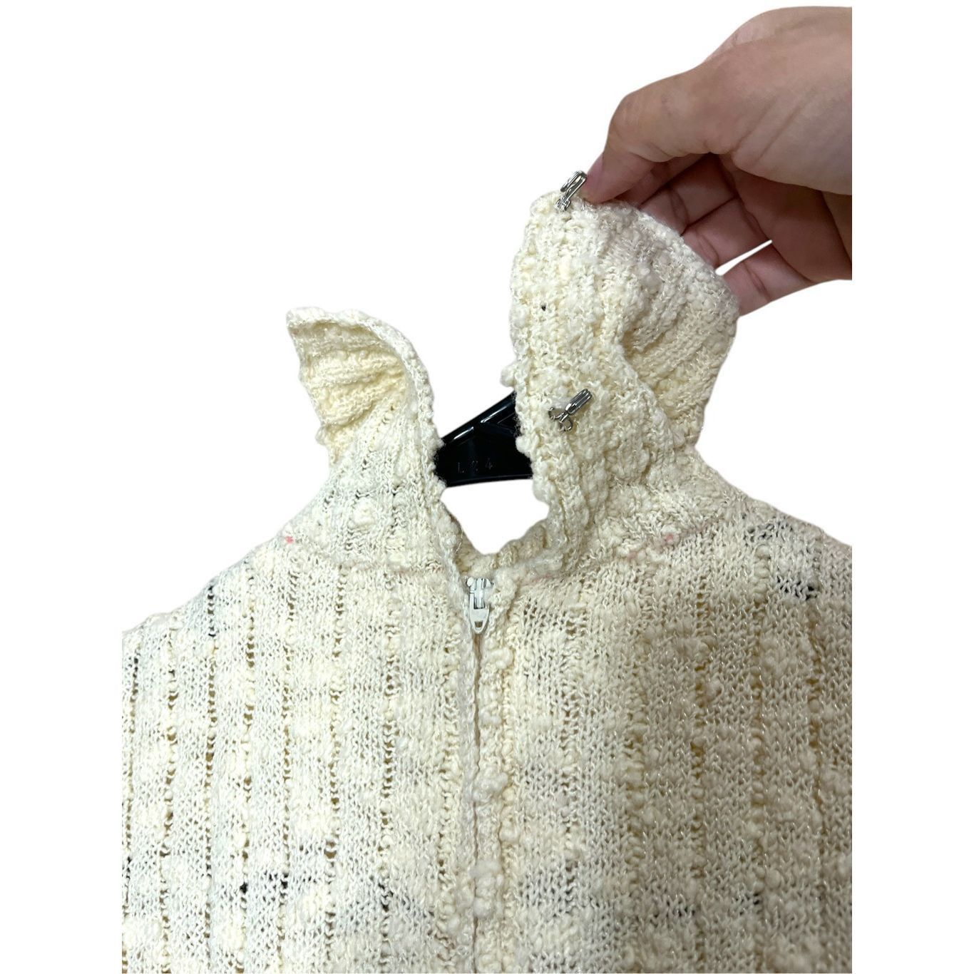 Other Vintage Jane Cream Sleeveless Turtleneck Maxi Sweater Dress Size M / US 6-8 / IT 42-44 - 9 Thumbnail